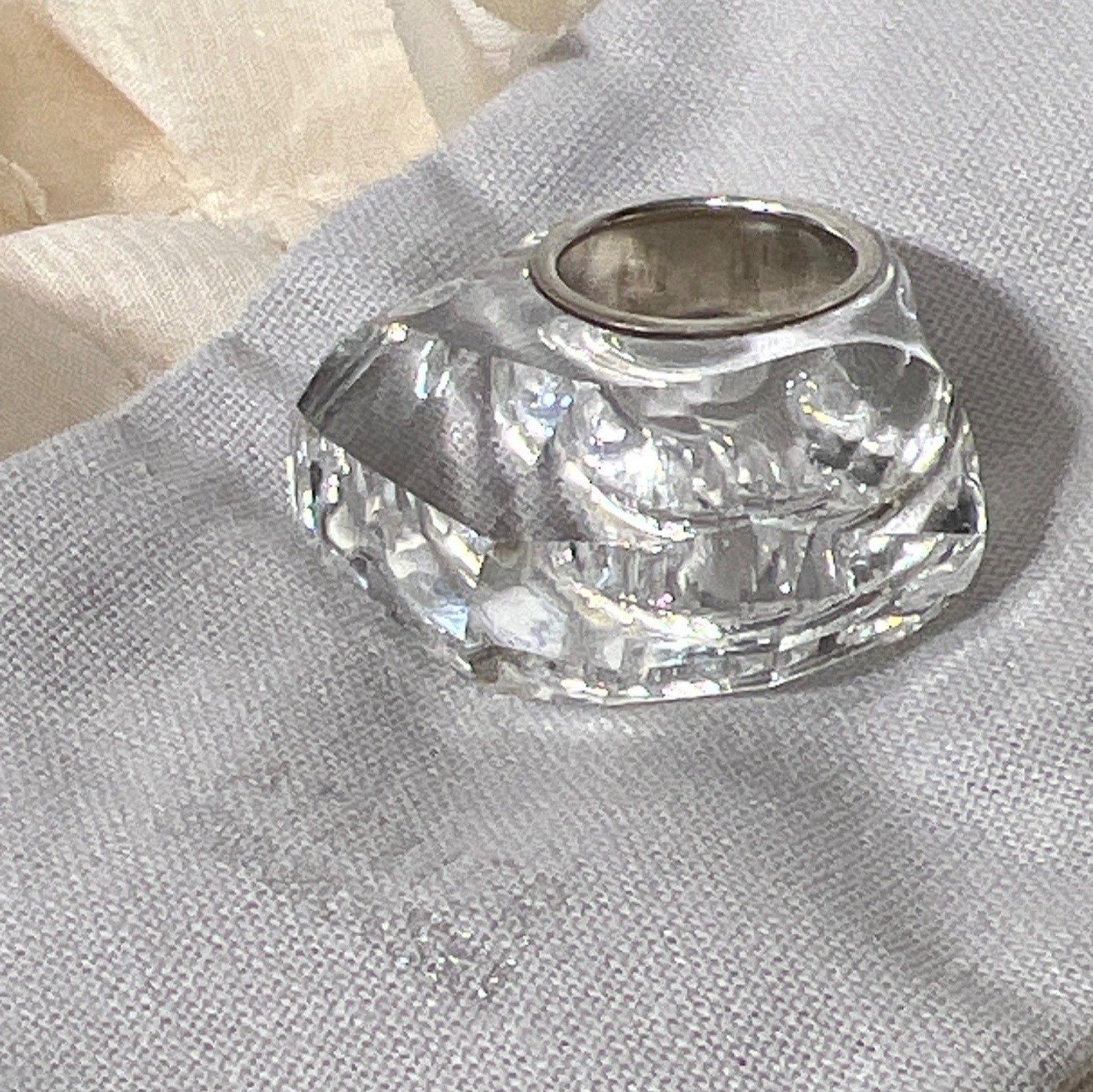 VINTAGE DANIEL SWAROVSKI Crystal Nepal Ring Ladies Sz 6 846369 NWOT