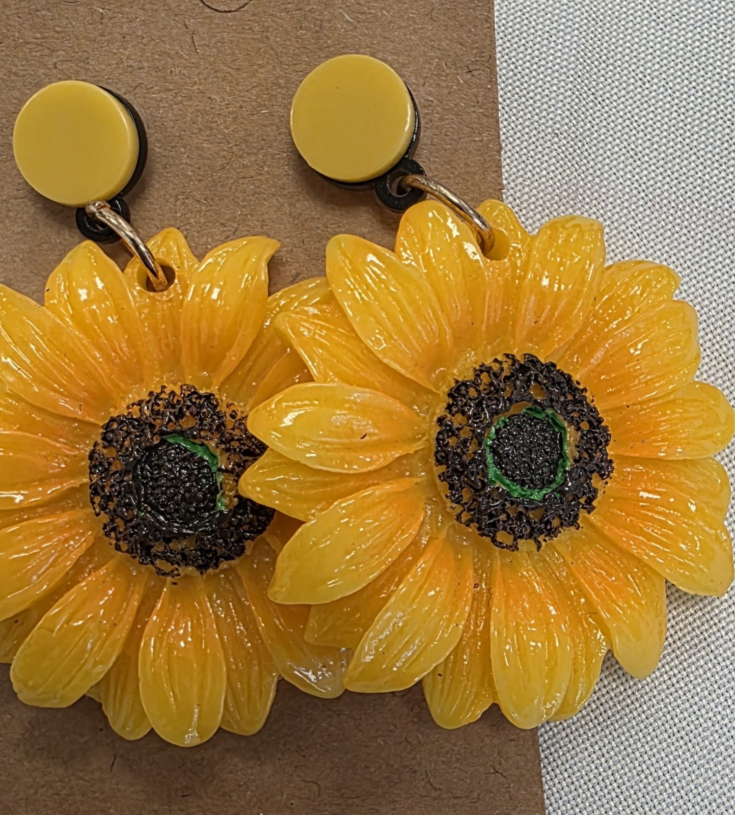 Fashion Sunflower Shaped Yellow Earring , For Female Any Occasion