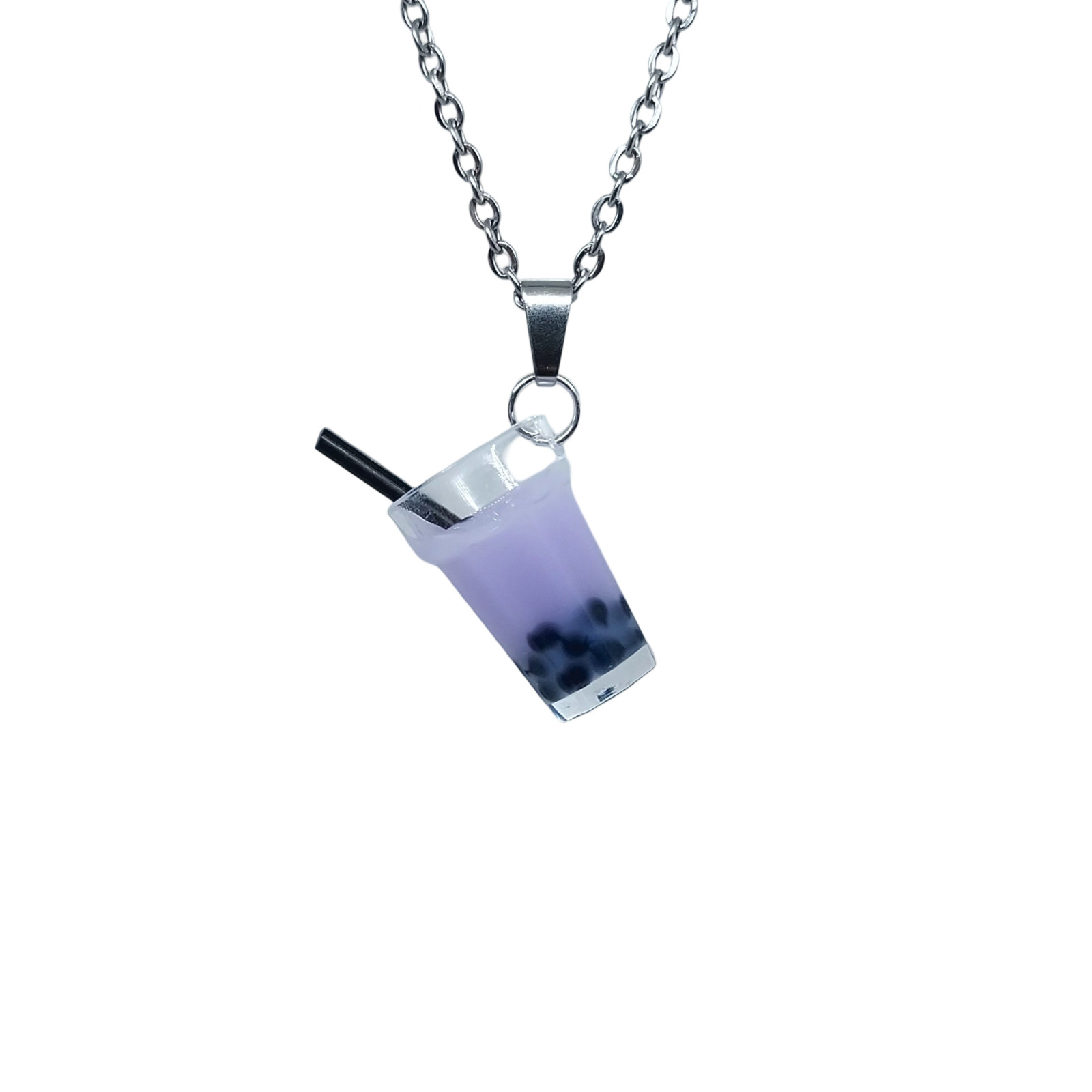 USA Seller 3D Boba Tea Bubble Pendant Necklace Jewelry Healing Colorful