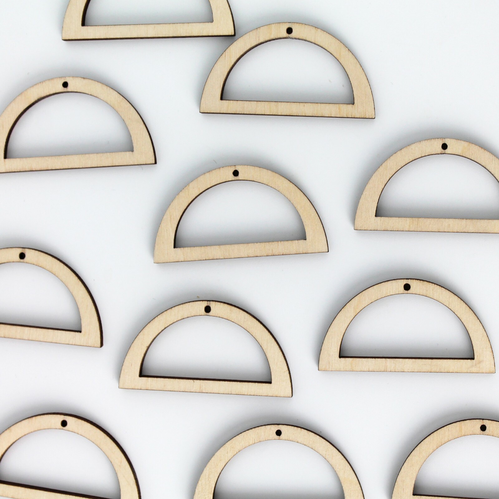 ALL SIZE(12pc – 100pc) Unfinished Wood Semi Circle Frames Cutout Earrings Blanks