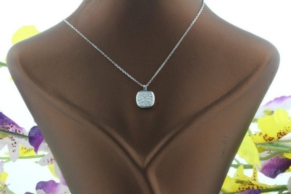 Round Cut Simulated Diamond Fancy Women’s Pendant Chain In 14k White Gold Plated