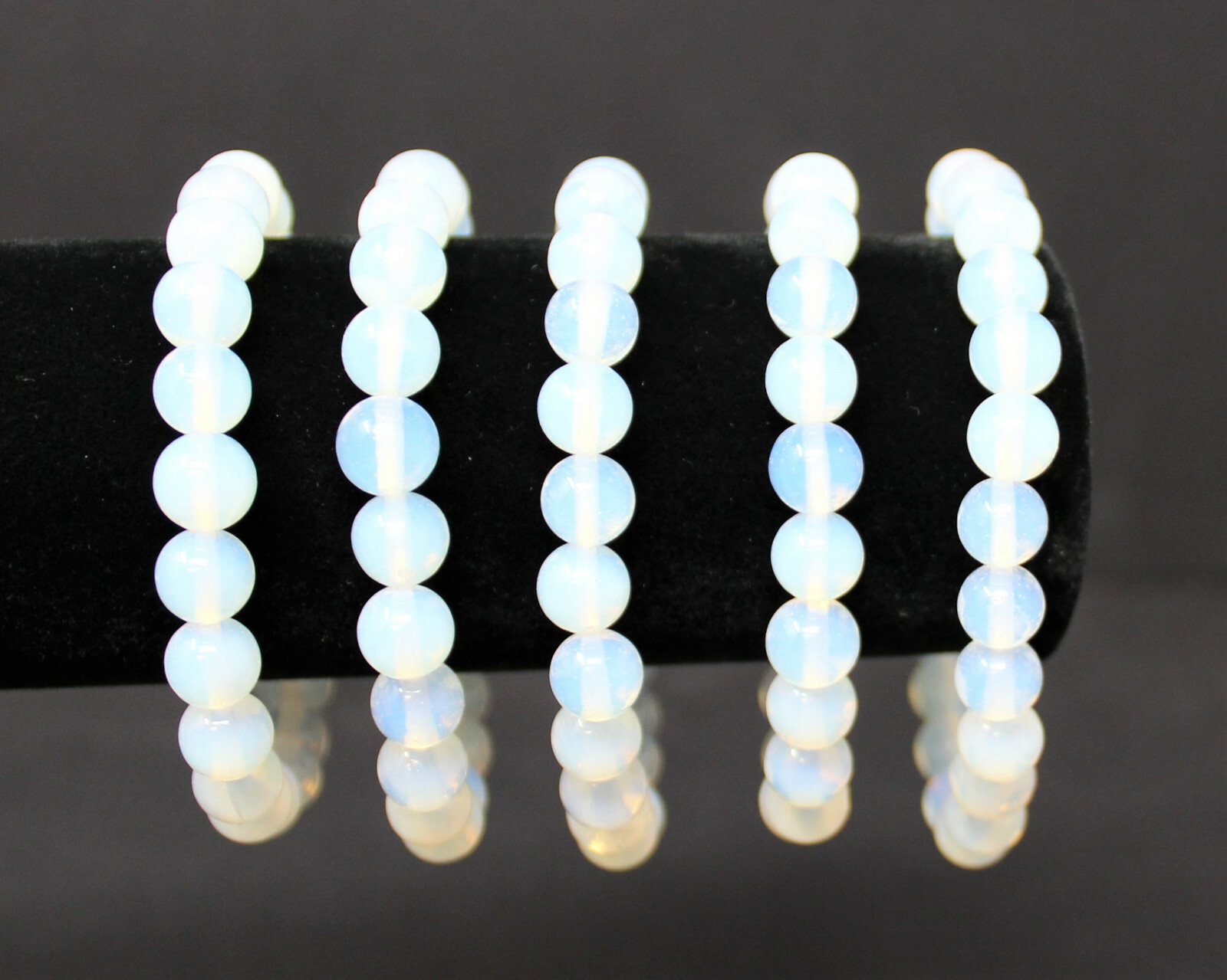 Opalite Bead Bracelet 8 mm Round Crystals (Natural Gemstone Stretch Bracelet)