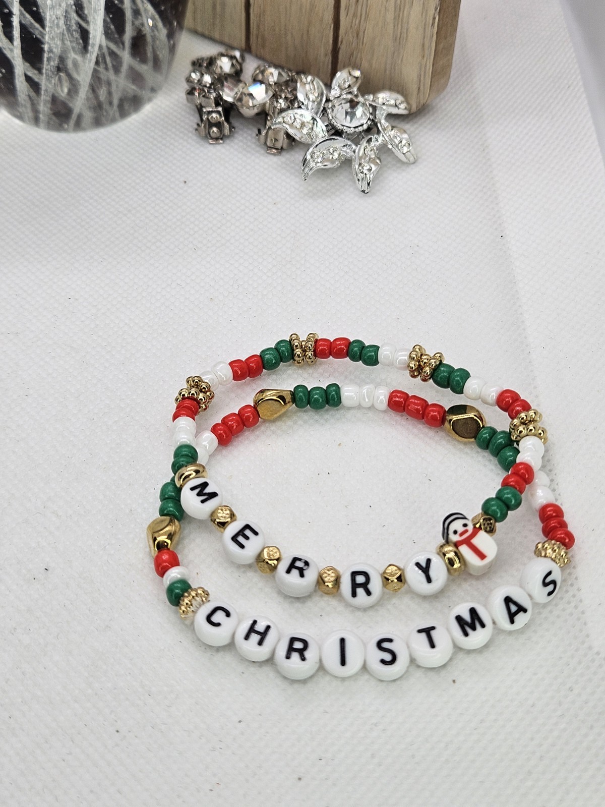 Joyful Christmas Colored Set Of 6 Bracelets Bundled For Xmas Gifts
