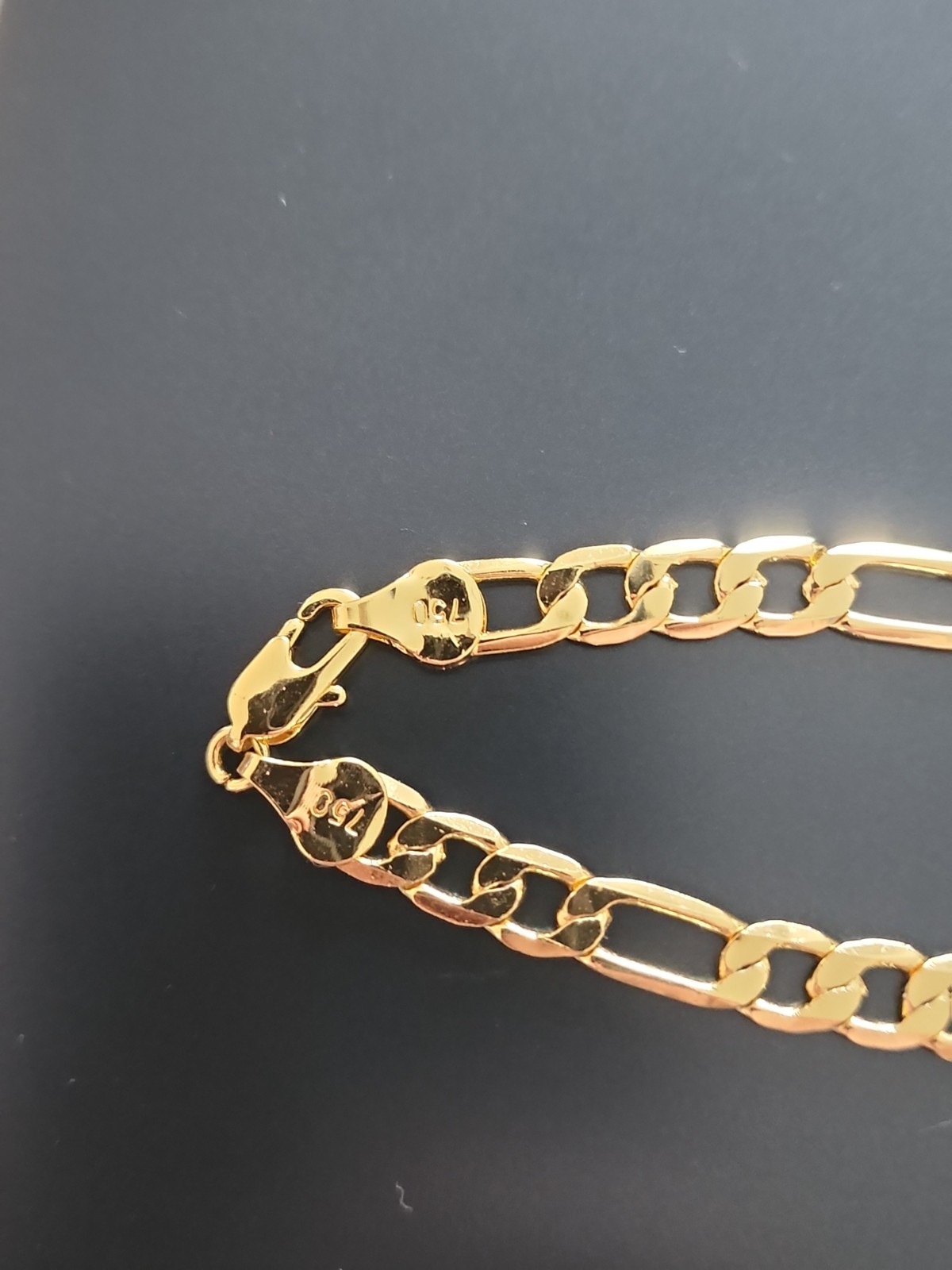 Lot Of 5 Gold Filled Jewelry Bangle Bracelet Figaro Cuban