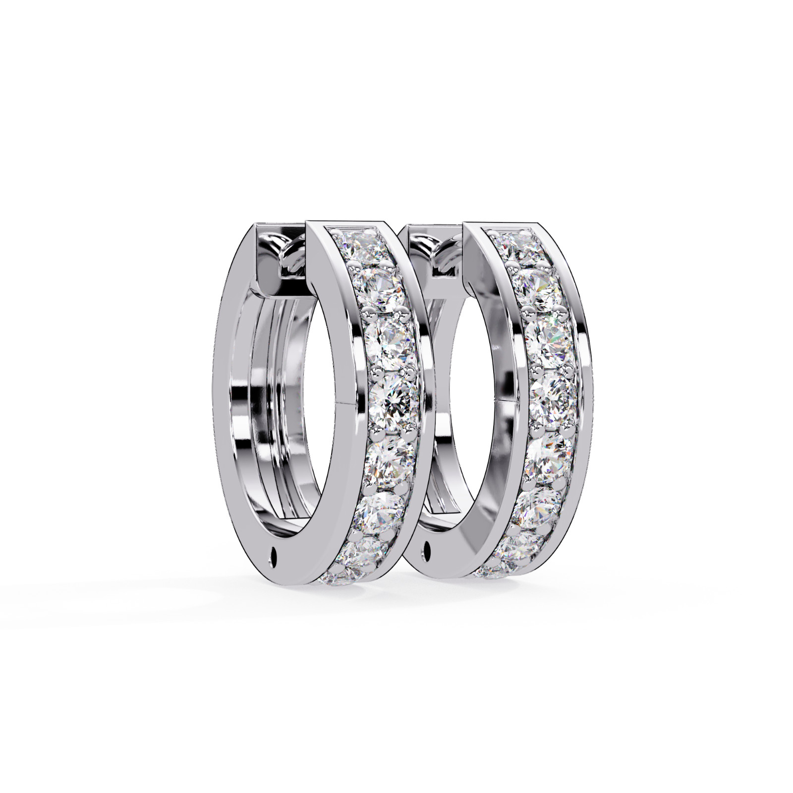 Round Lab Grown Diamond Huggie Hoop Earrings 0.50CTW 925 Sterling Silver DEF VVS