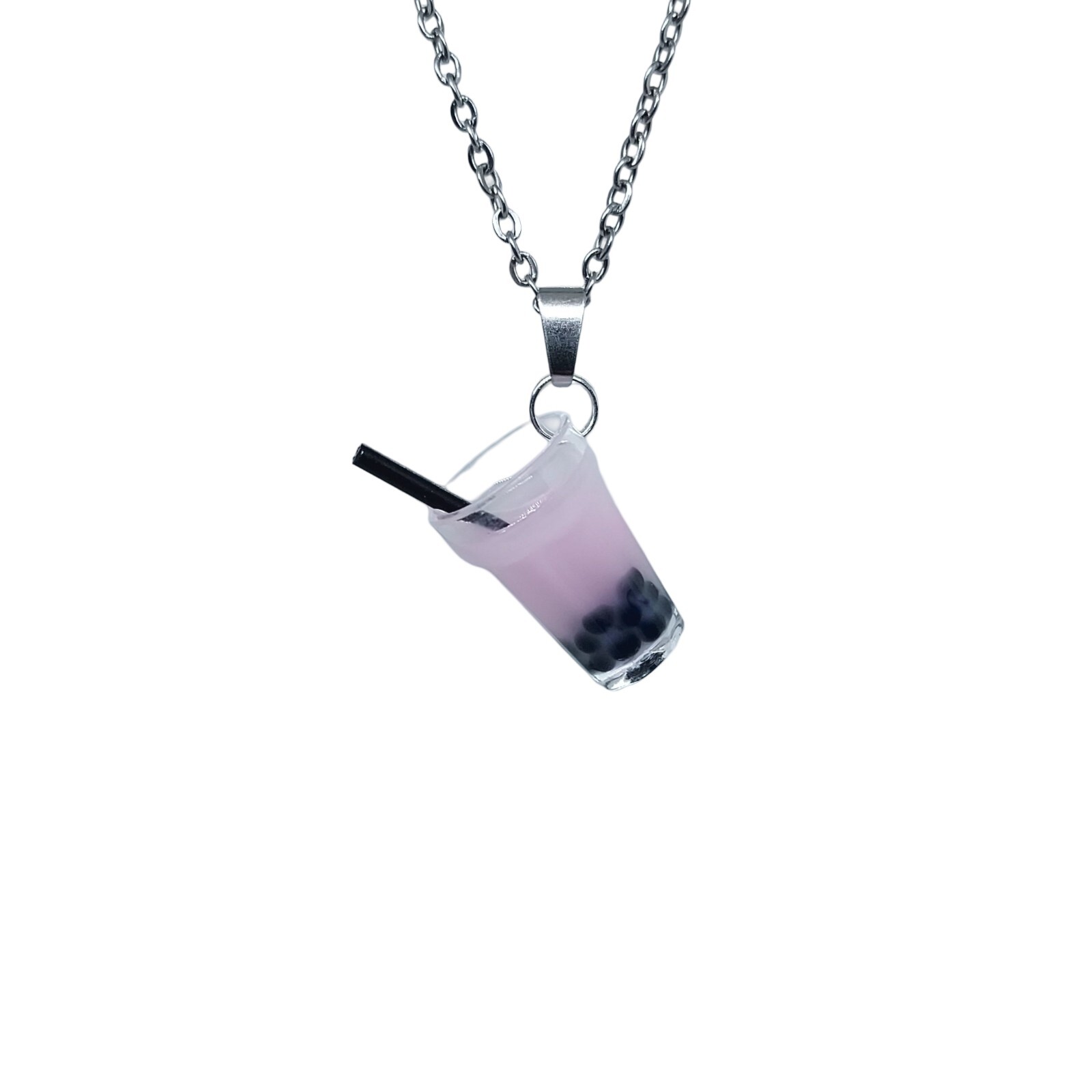 USA Seller 3D Boba Tea Bubble Pendant Necklace Jewelry Healing Colorful