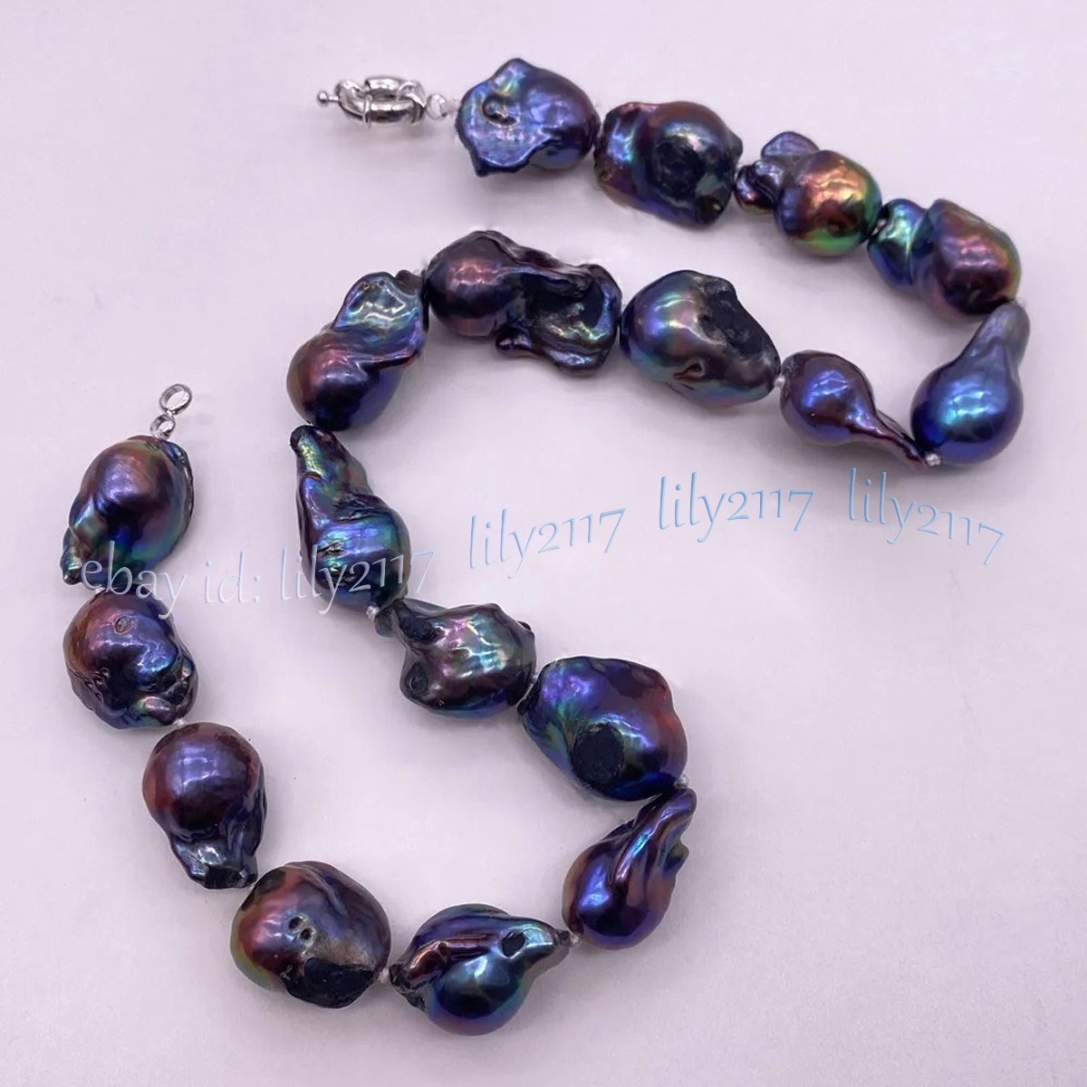Good Quality Natural Luster Genuine South Sea Black Keshi Baroque Pearl Necklace