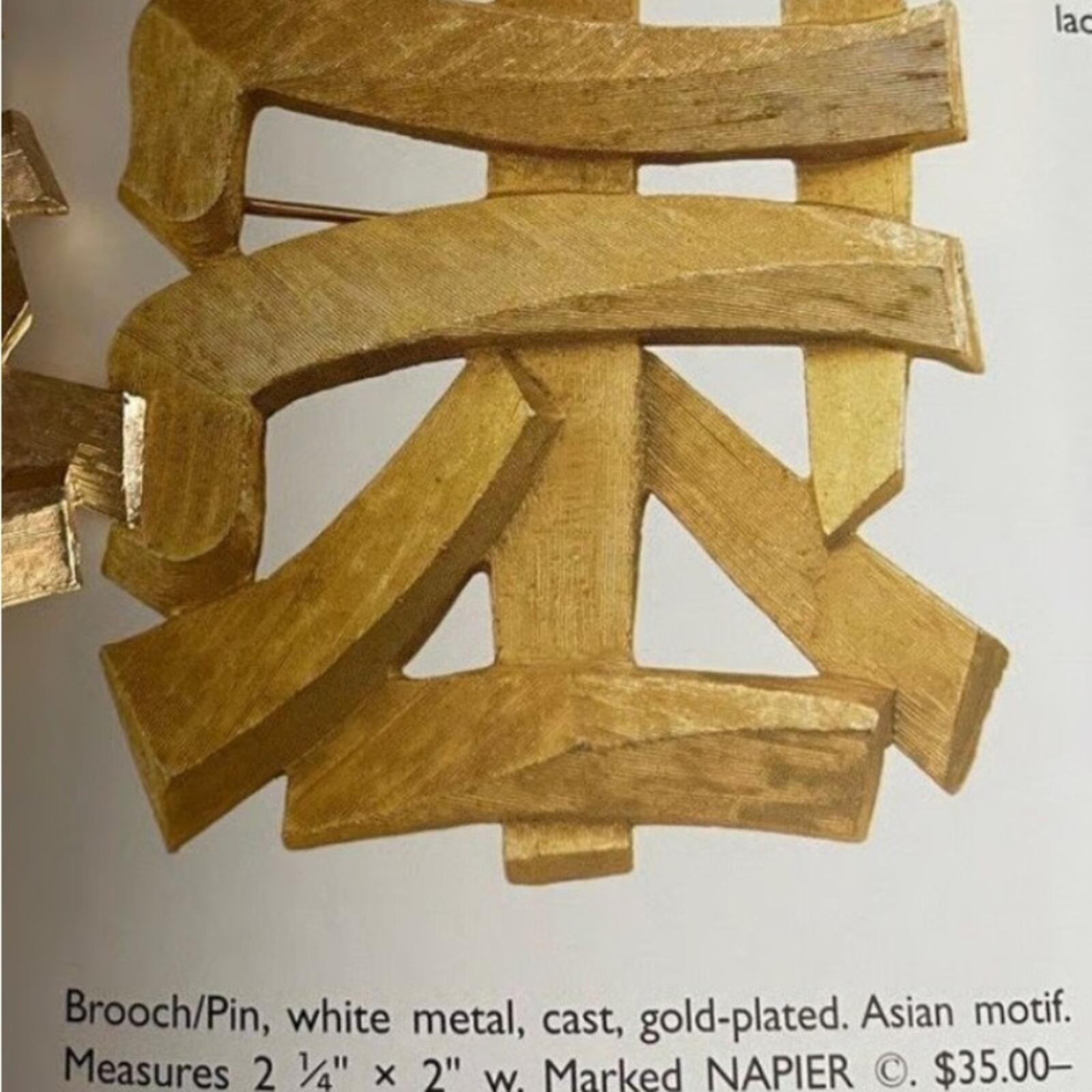 Napier Textured Gold Brooch