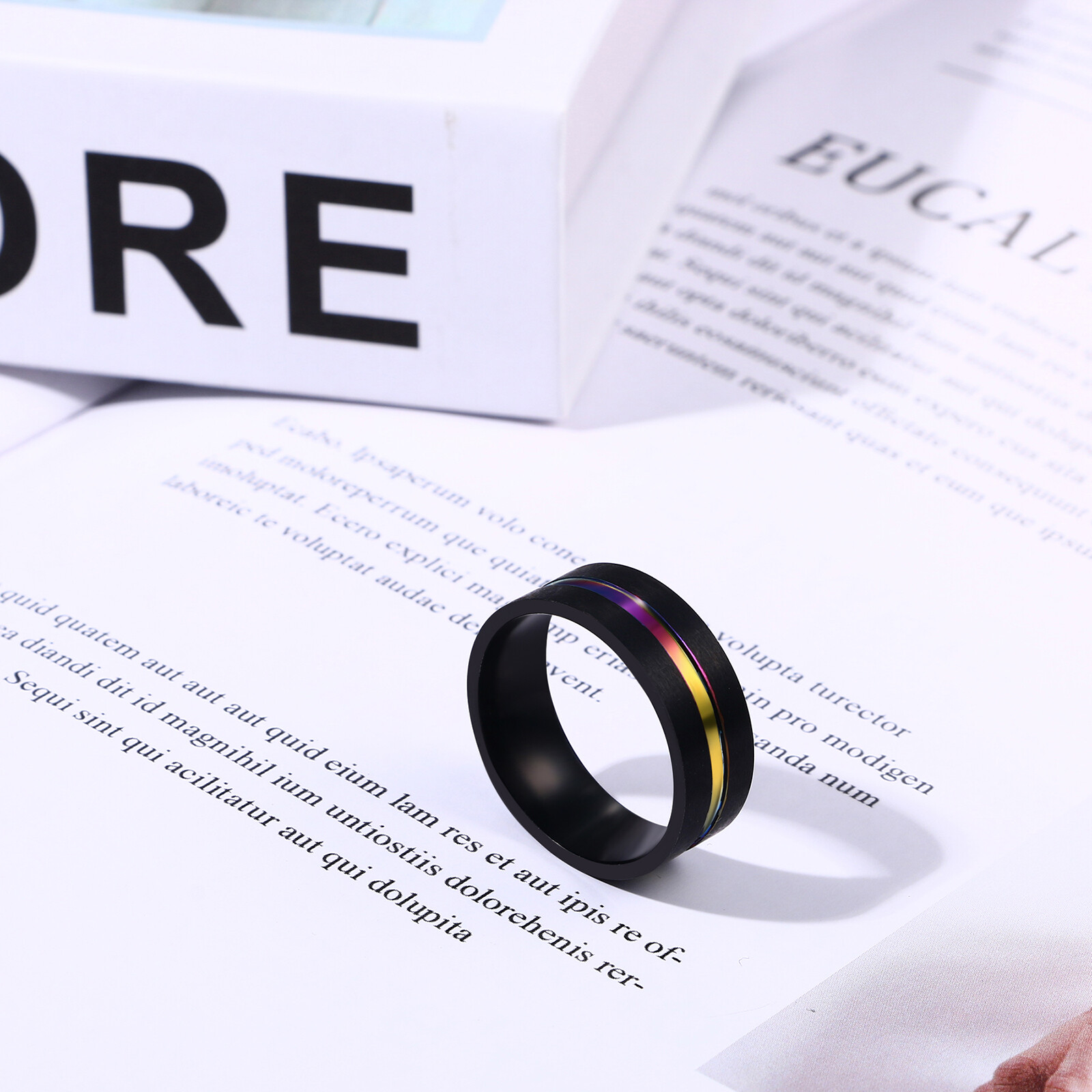 Couple Ring Set His&Hers Cubic Zirconia Stainless Steel Promise Stacking Band