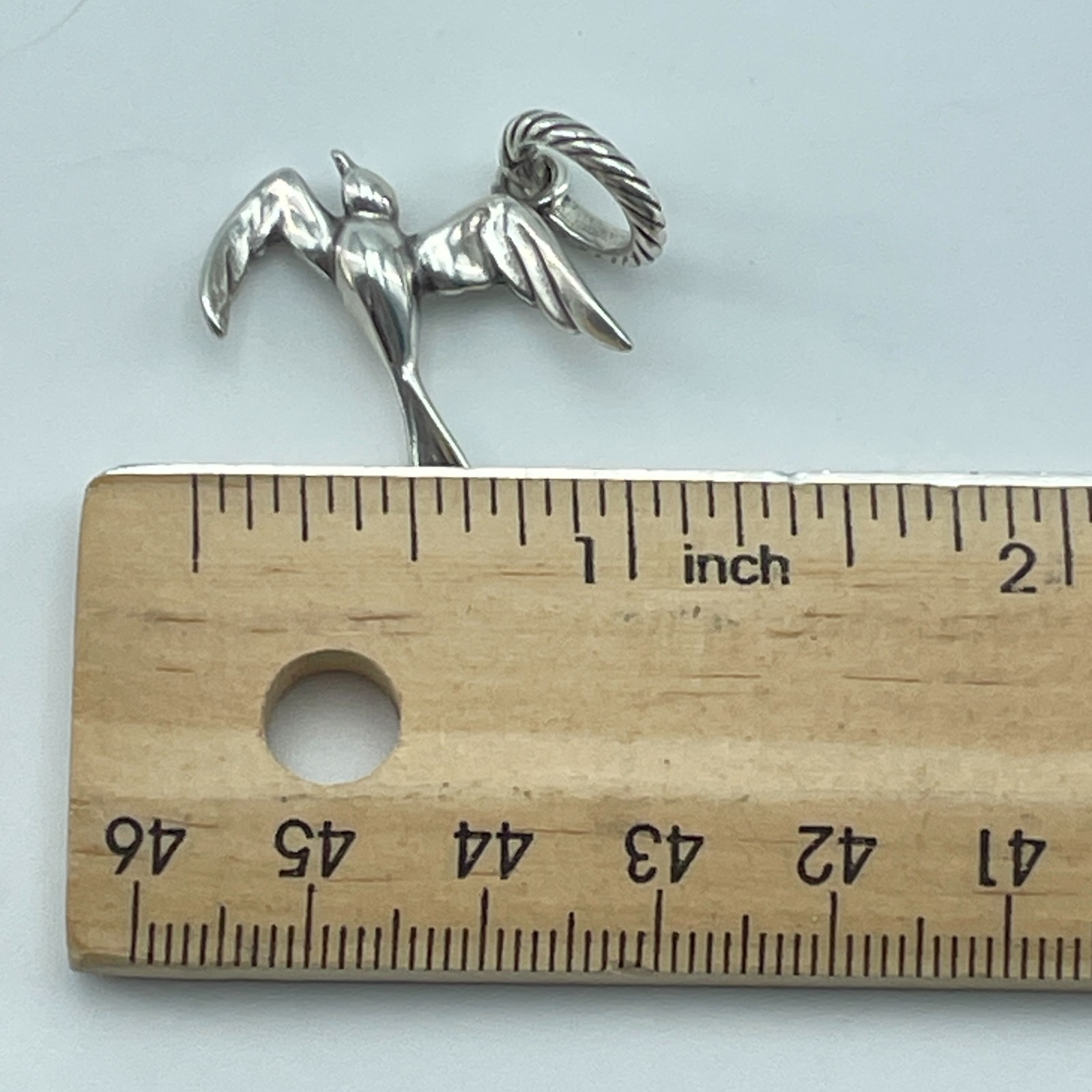 BRIGHTON Swallow Bird Dangle Charm Pendant Silver Plate Taiwan 1in Jewelry