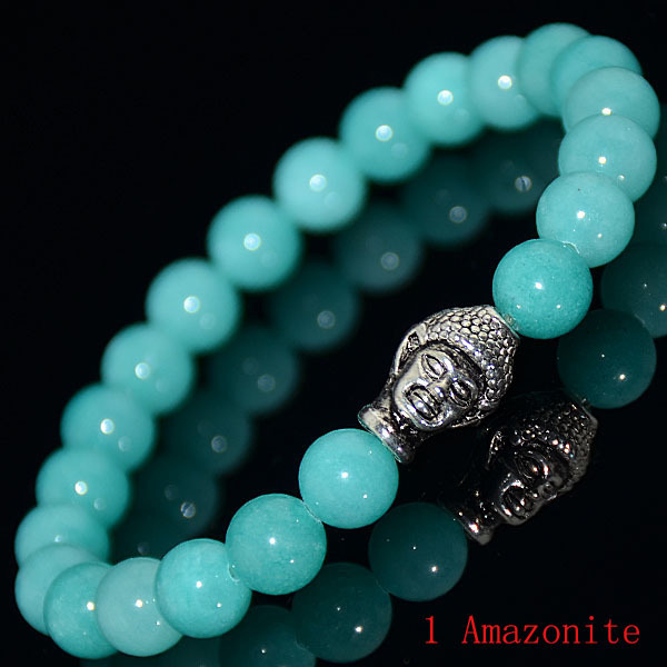 Charm Beads Unisex Fashion Varies Gemstone Silver Buddha Meditation Bracelets