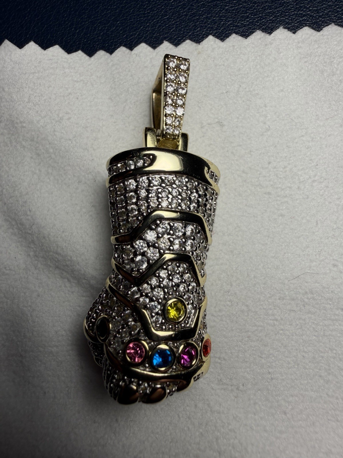 GLD Thanos Infinity Gauntlet 14k Gold Plated Necklace Pendant Marvel Comics New