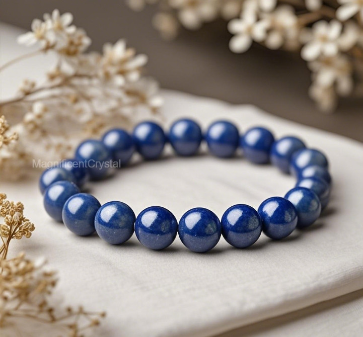 Natural Lapis Lazuli 8MM Beaded Stone Stretch Bracelet Men Jewelry Reiki Gifts