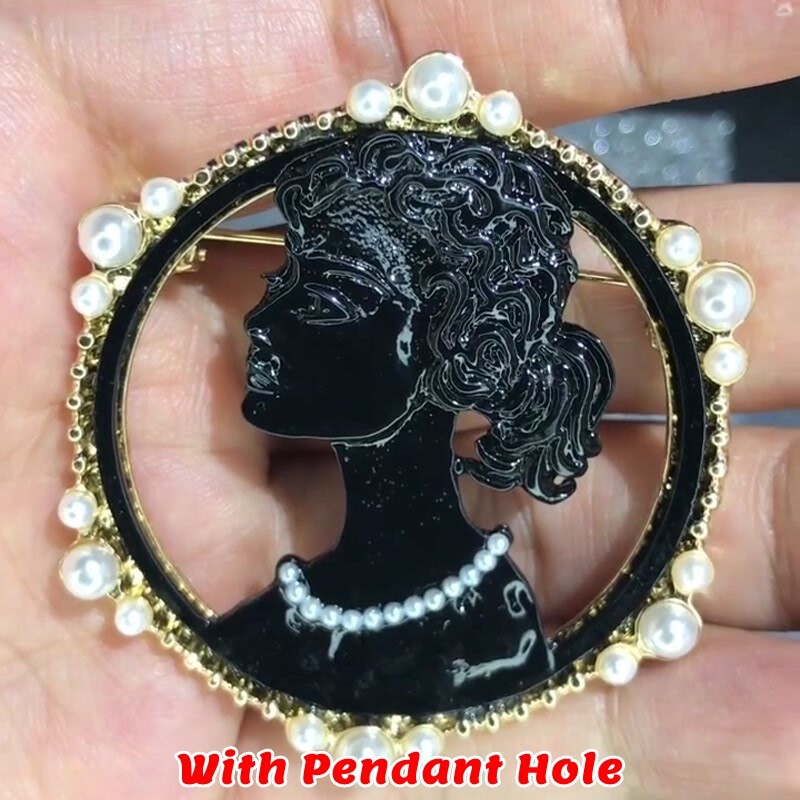 Beauty Lady Brooch Figure natural seashell Fashion Women Men Pins Jewelry Gift