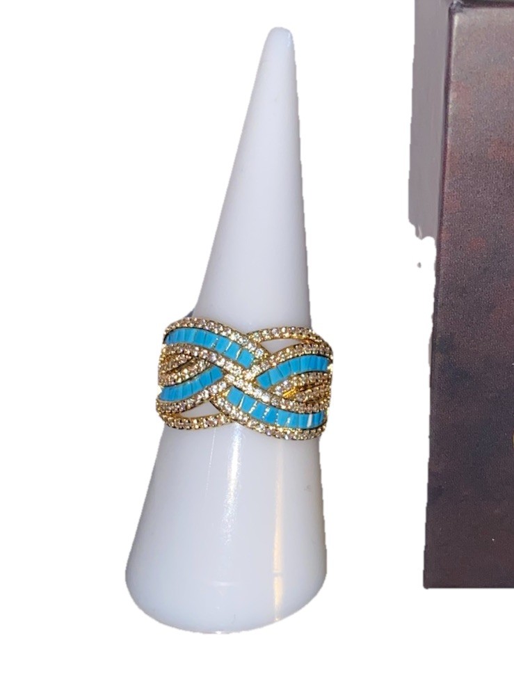 Outlaw 2026 “Runaway Relic” Turquoise Magnesite Gold Ring Size 7 Bomb Party