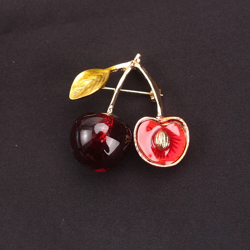 Women Men Unisex Cherry Lover Brooch Fashion Animal Pins Badge Jewelry