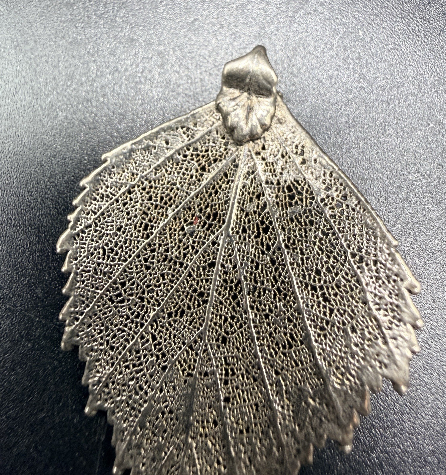 Silver Real Leaf Pendant Electroformed Birch Aspen Skeleton Boho Jewelry