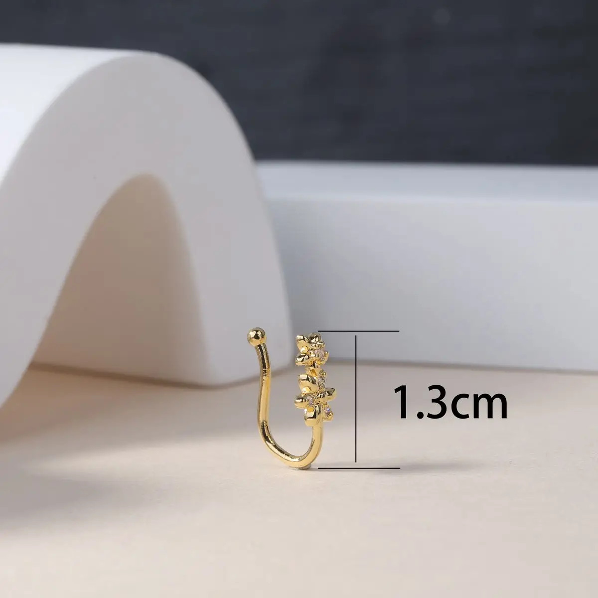 5 Pcs Nose Clip Fake Ring Copper Inlaid Zircon U Shape No Piercing