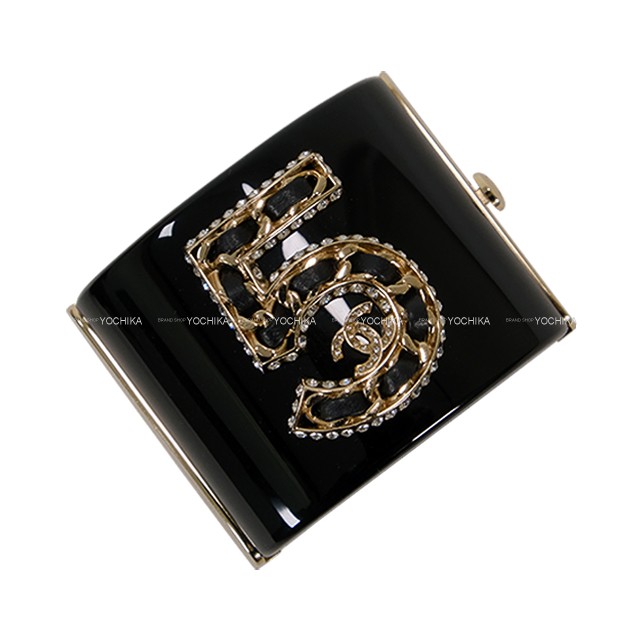 CHANEL No.5 COCO Mark rhinestone Noir (Black) Champagne Gold HW bangle[BRAND…