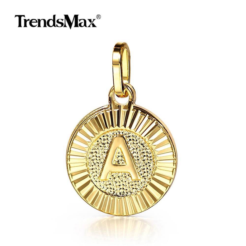 Gold Plated Initial Letter A-Z Pendant (Round-shaped Charm Only) Hot Wholesale