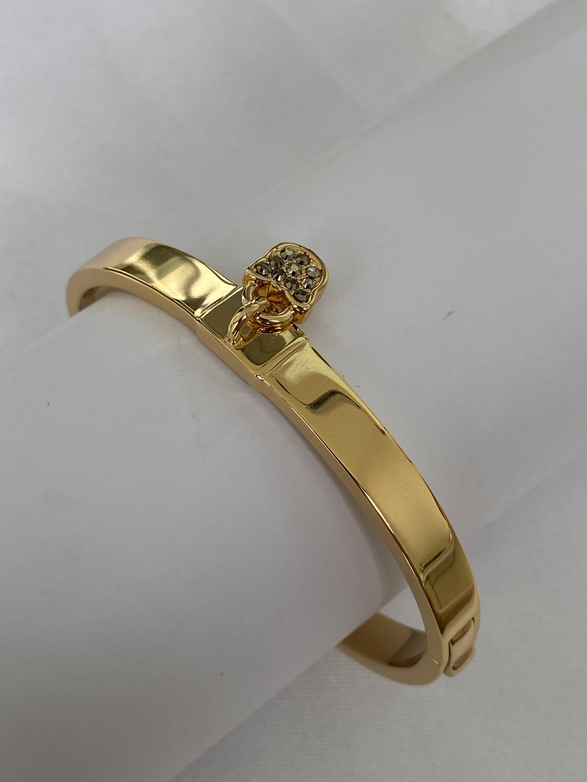 Karl Lagerfeld Choupette Lock Hinge Bangle with Crystal from Swarovski