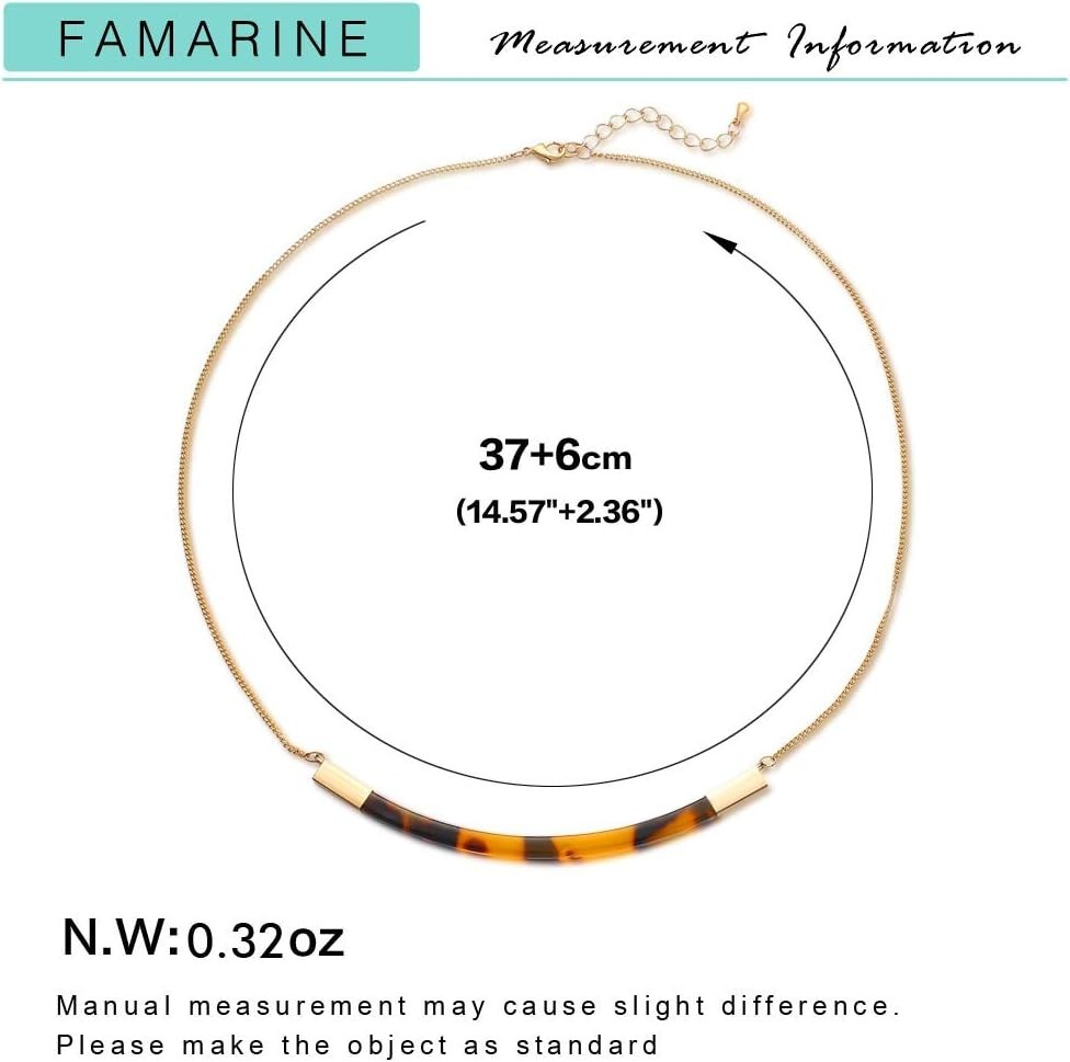 Lightweight Tortoise Shell and Gold Bar Necklace – Perfect for Any Occasion