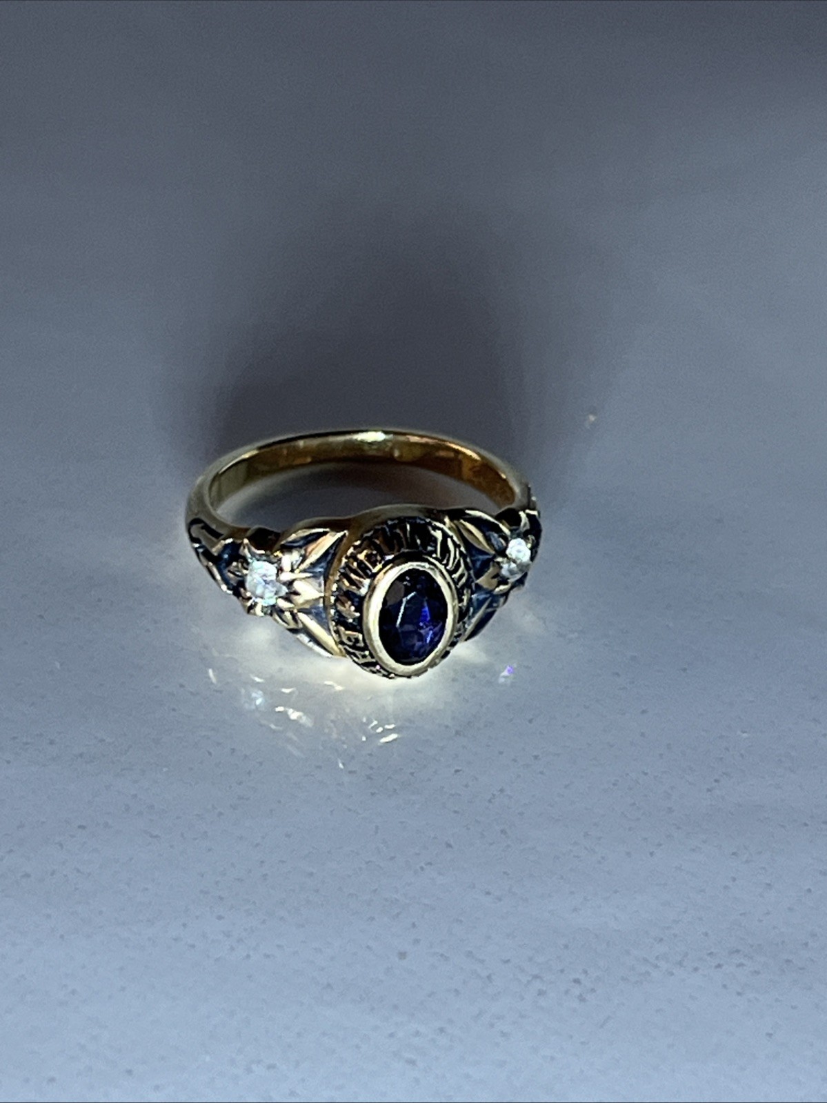 Oval Birthstone High School Class Ring Graduation Size 5 Stamped 10k(See Photos)
