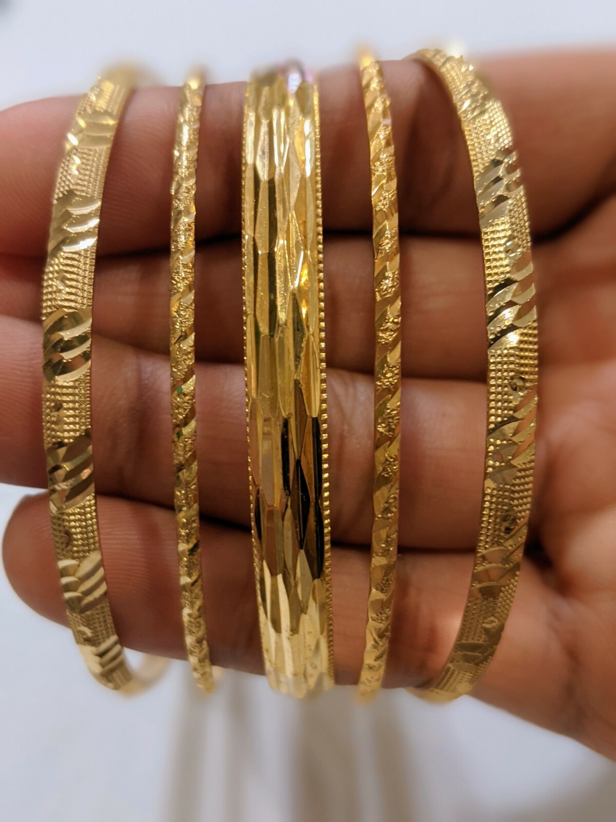 22k Gold Plated Indian Bangle Set (5pcs)