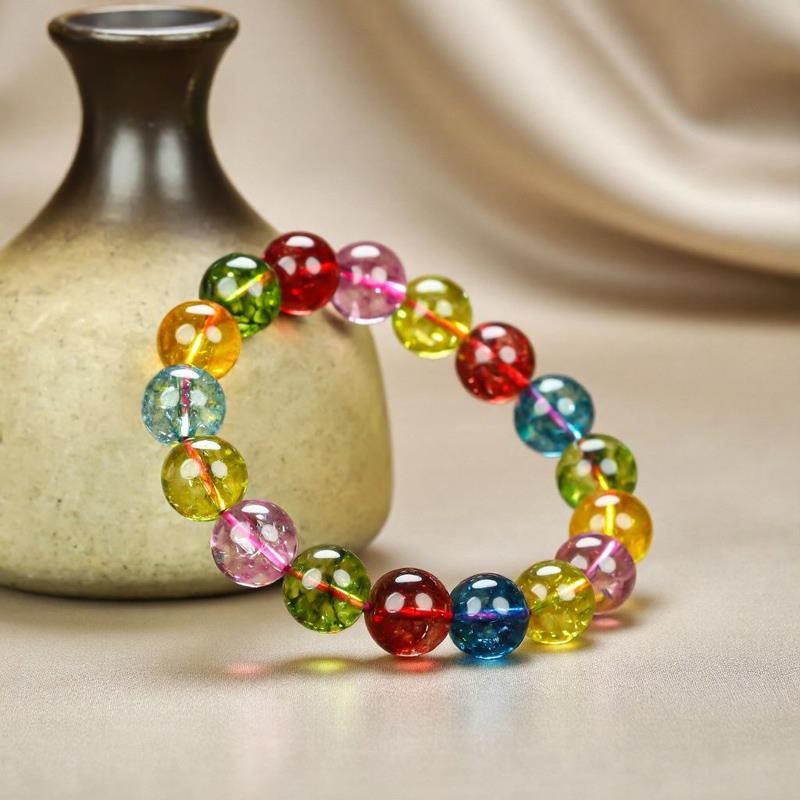 Lady Girl Women Multiple Crystal Beads Bracelet Jewelry Family Gift Box DD167