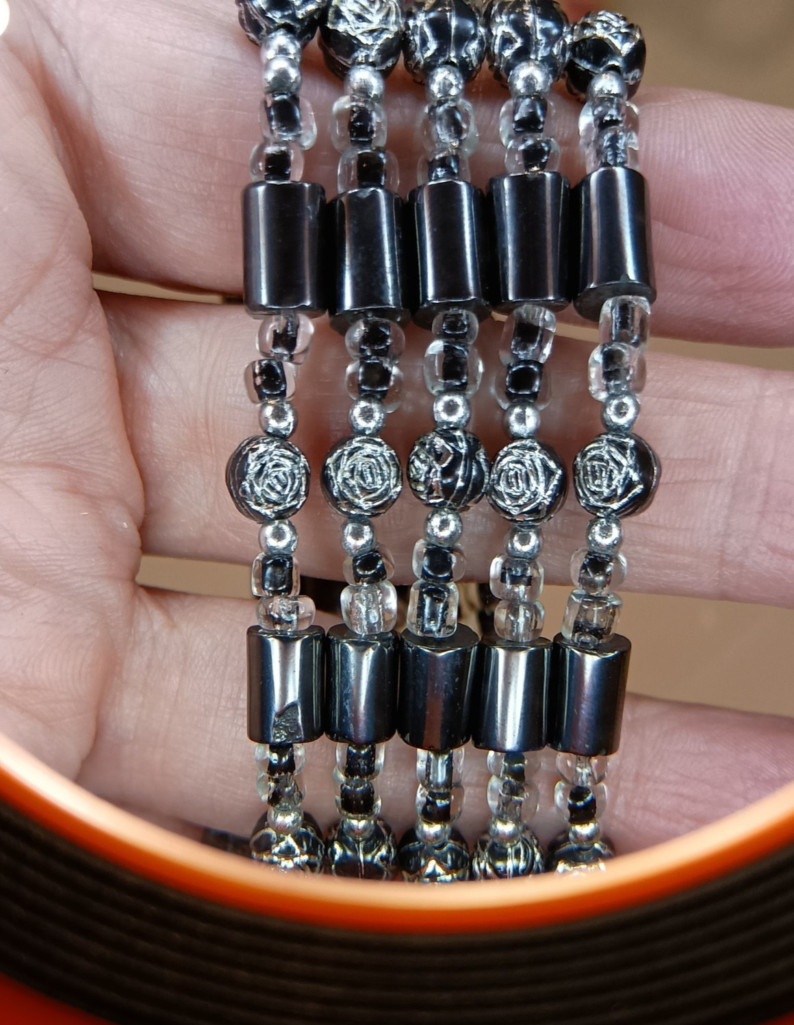 Women’s Black Magnetic Beaded Necklace/Bracelet * 34 Inches Interchangeable