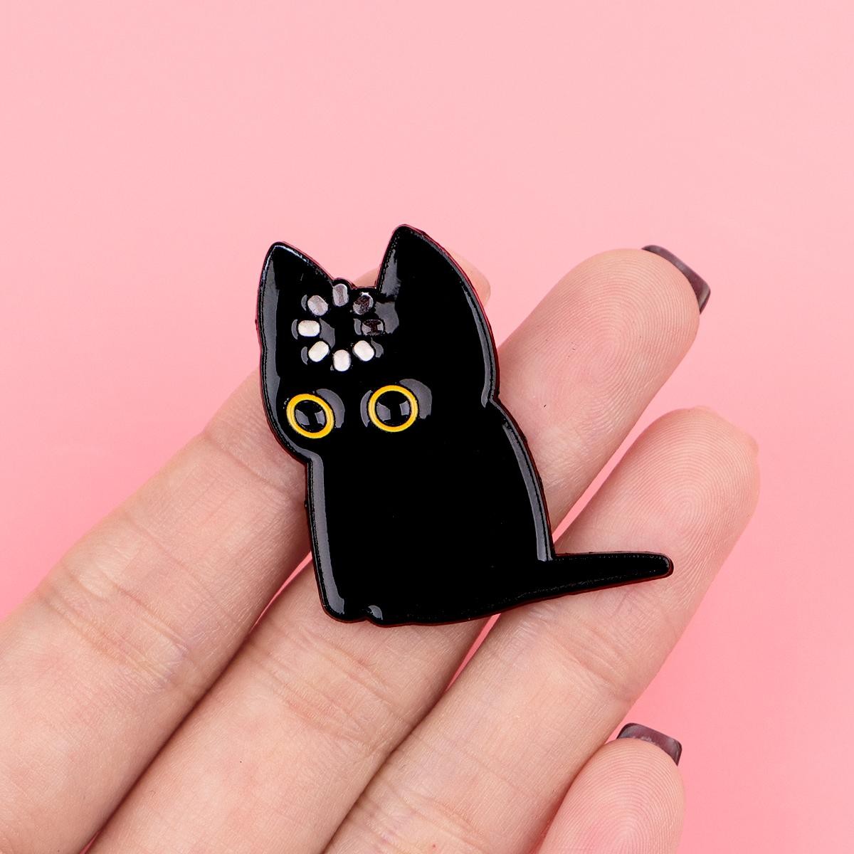 Loading Black Cat Enamel Pin Cute Brooch Lapel Badge Backpack Gift Animal Lover