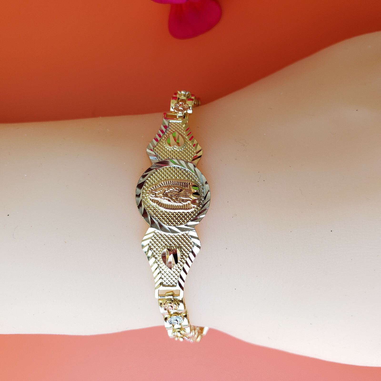 Our Lady Guadalupe Gold Plated Bracelet Pulsera Virgen De Guadalupe Oro Laminado