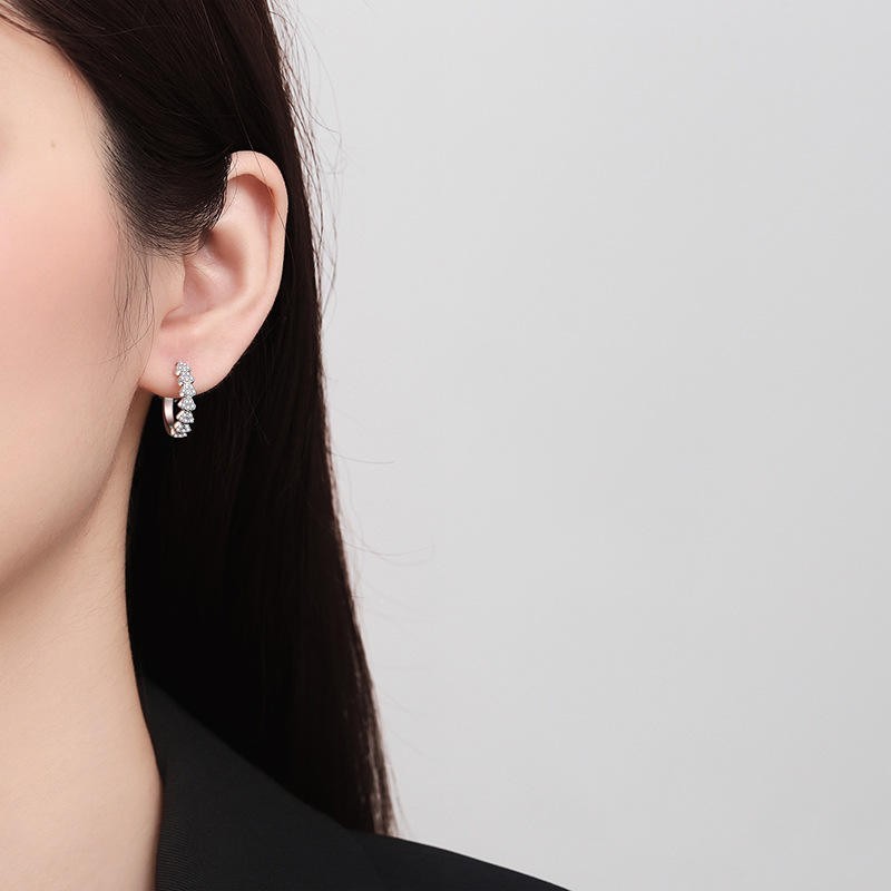 0.44 CT Lab Grown Diamond stud Earing for women 925 Silver 14k White Gold Plated