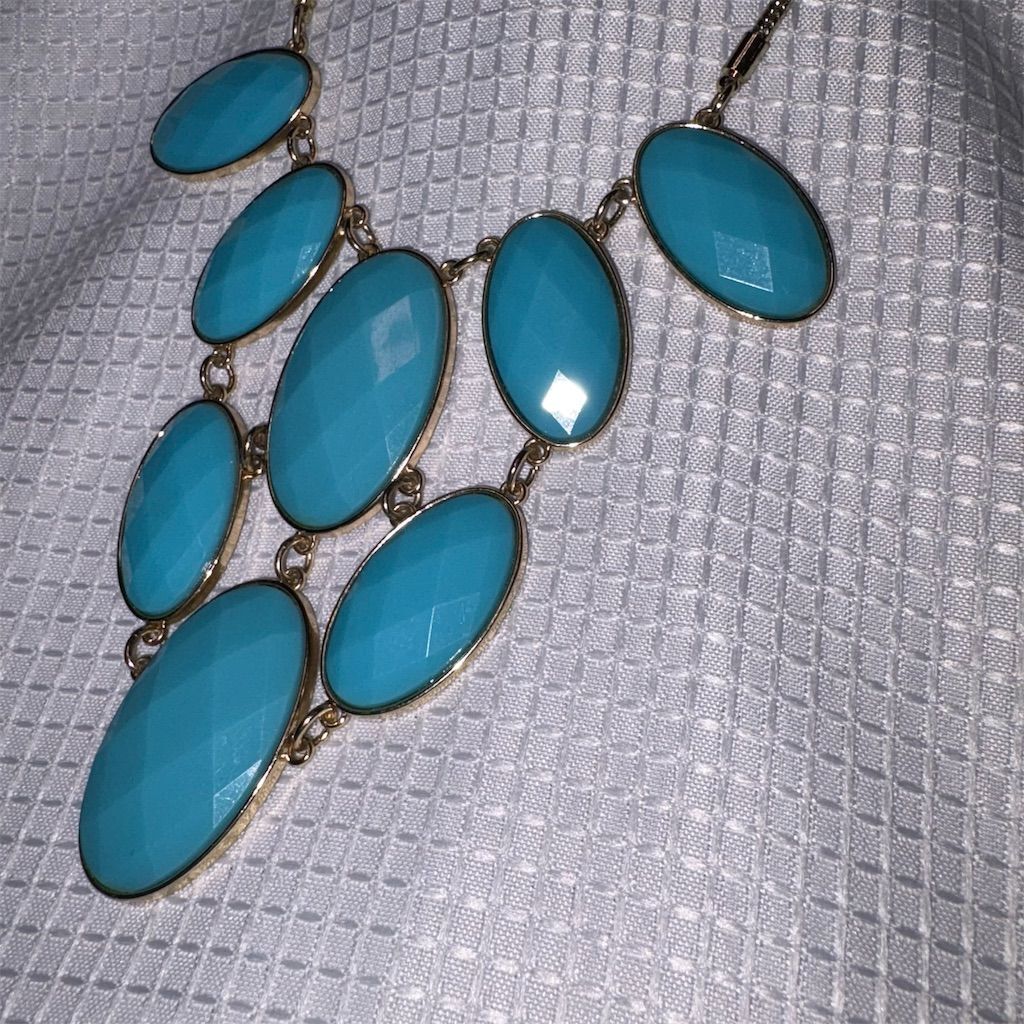 Mark Blue Bib Necklace Faux Turquoise Statement Adjustable 18″-20.5″