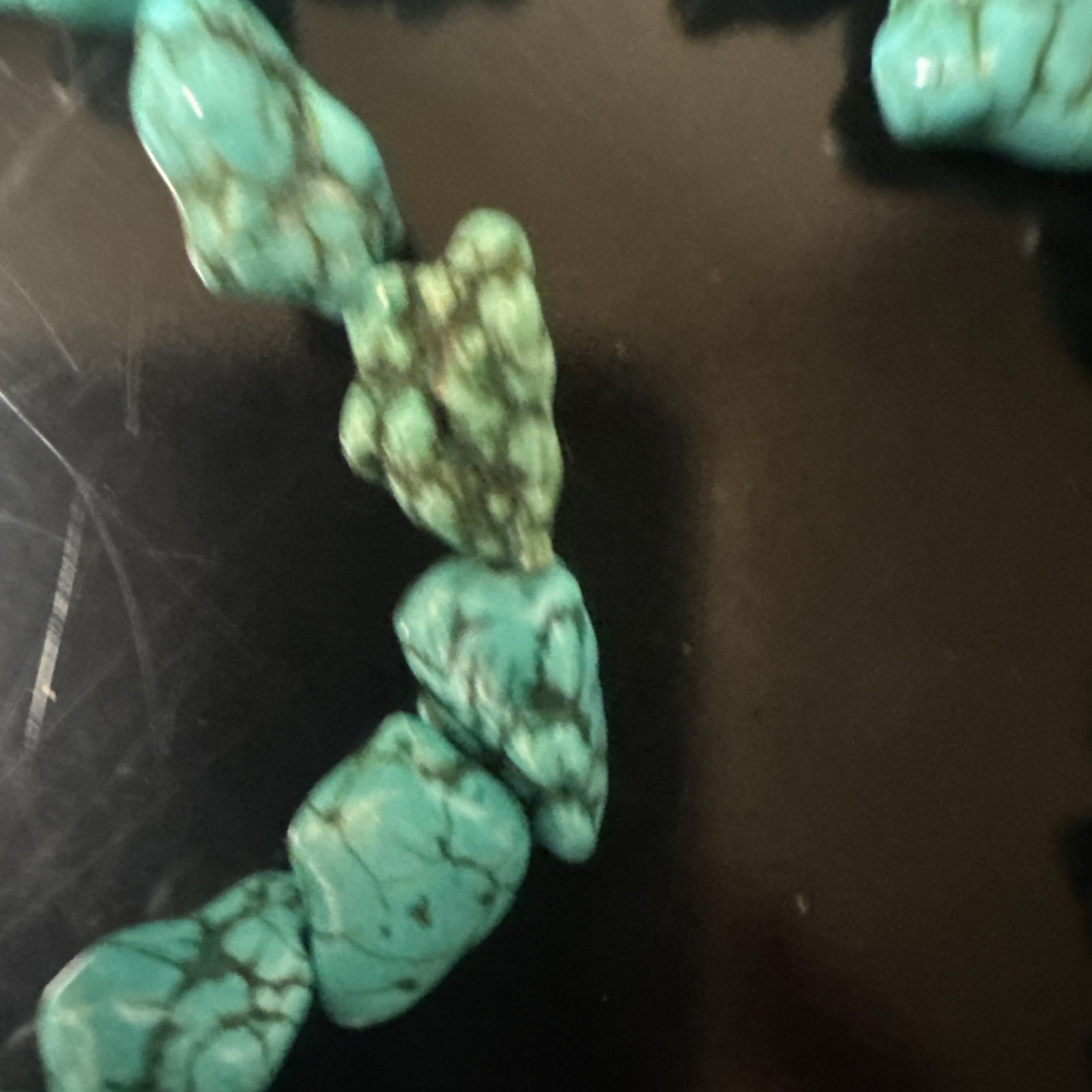 Block Turquoise Tie Back Necklace