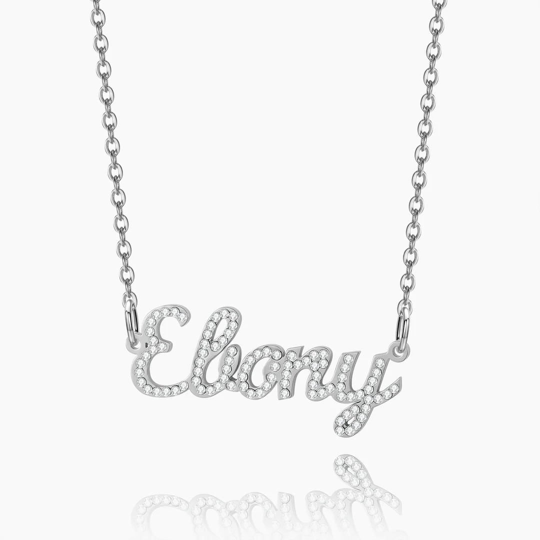 VIVA VORA Personalized Pendant Necklace, Rose Gold Silver Adjustable Length Gift