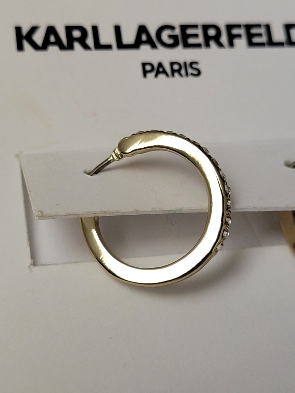 Karl Lagerfeld Paris Extra-Small Pavé Hoop Earrings, 0.35″ (2022) Brand New USA