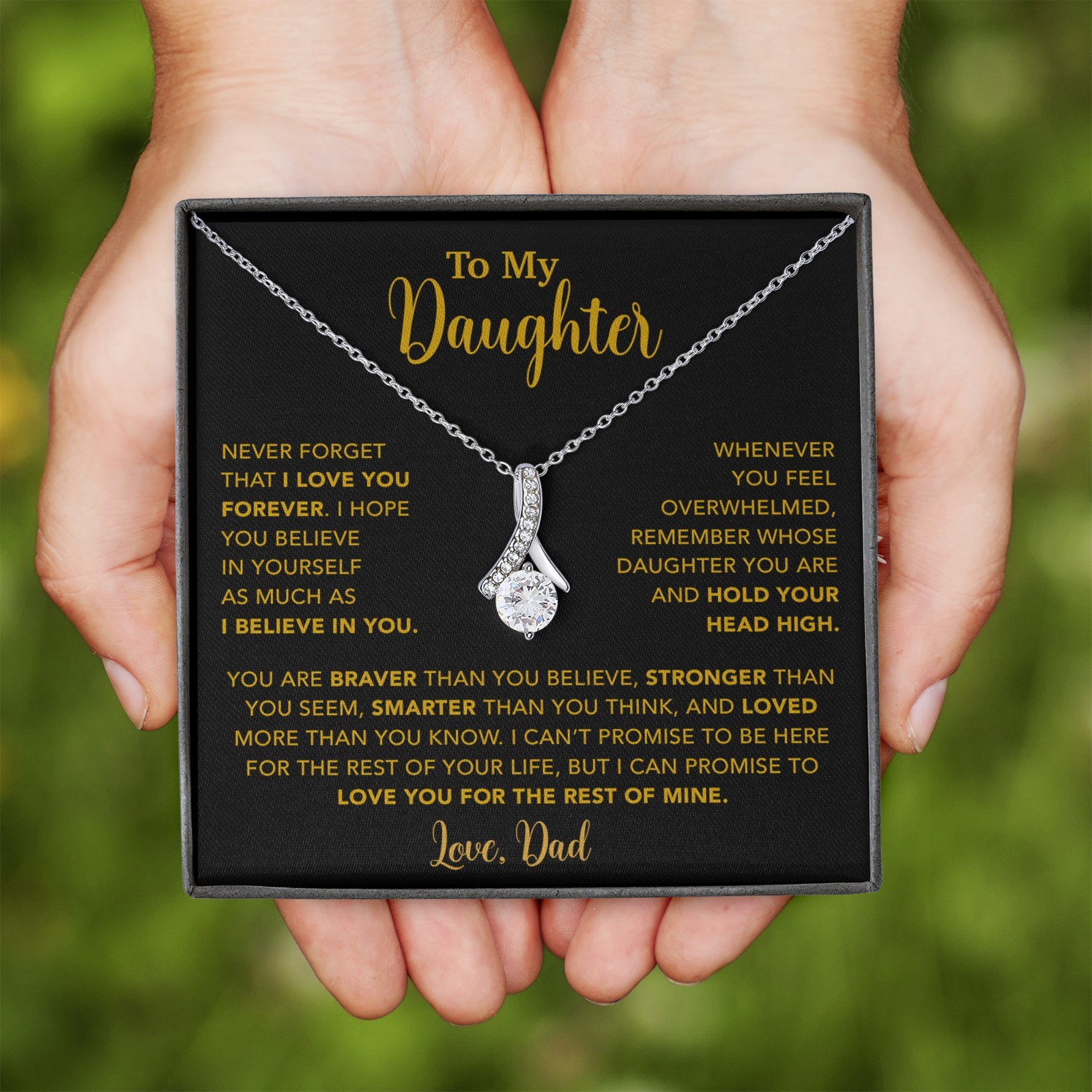To My Daughter Necklace, Gift for Daughter from Dad, Father Daughter Necklace