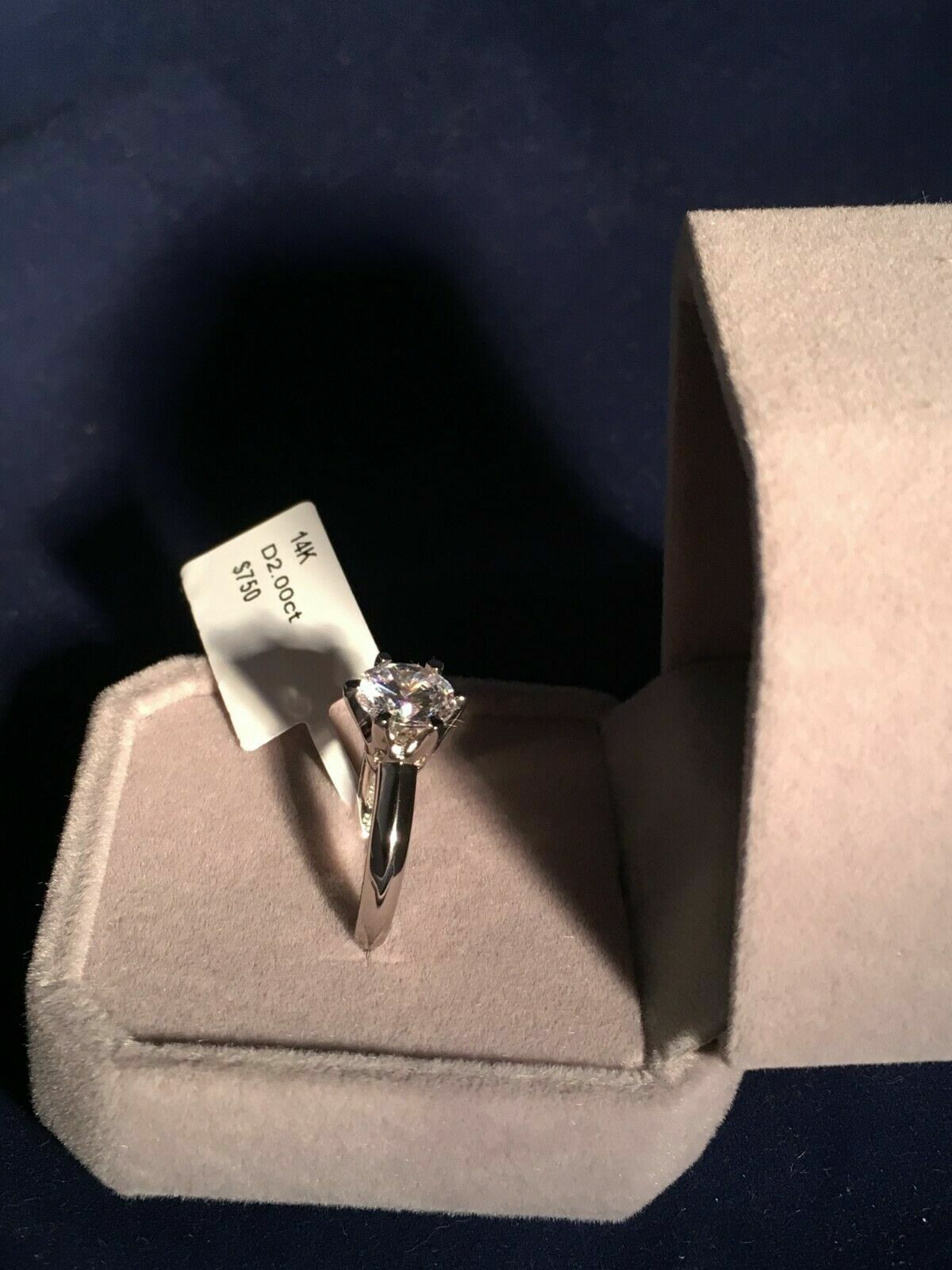SOLITAIRE 2CT Round Solitaire .925 Sterling Silver Ring Sizes 4-11