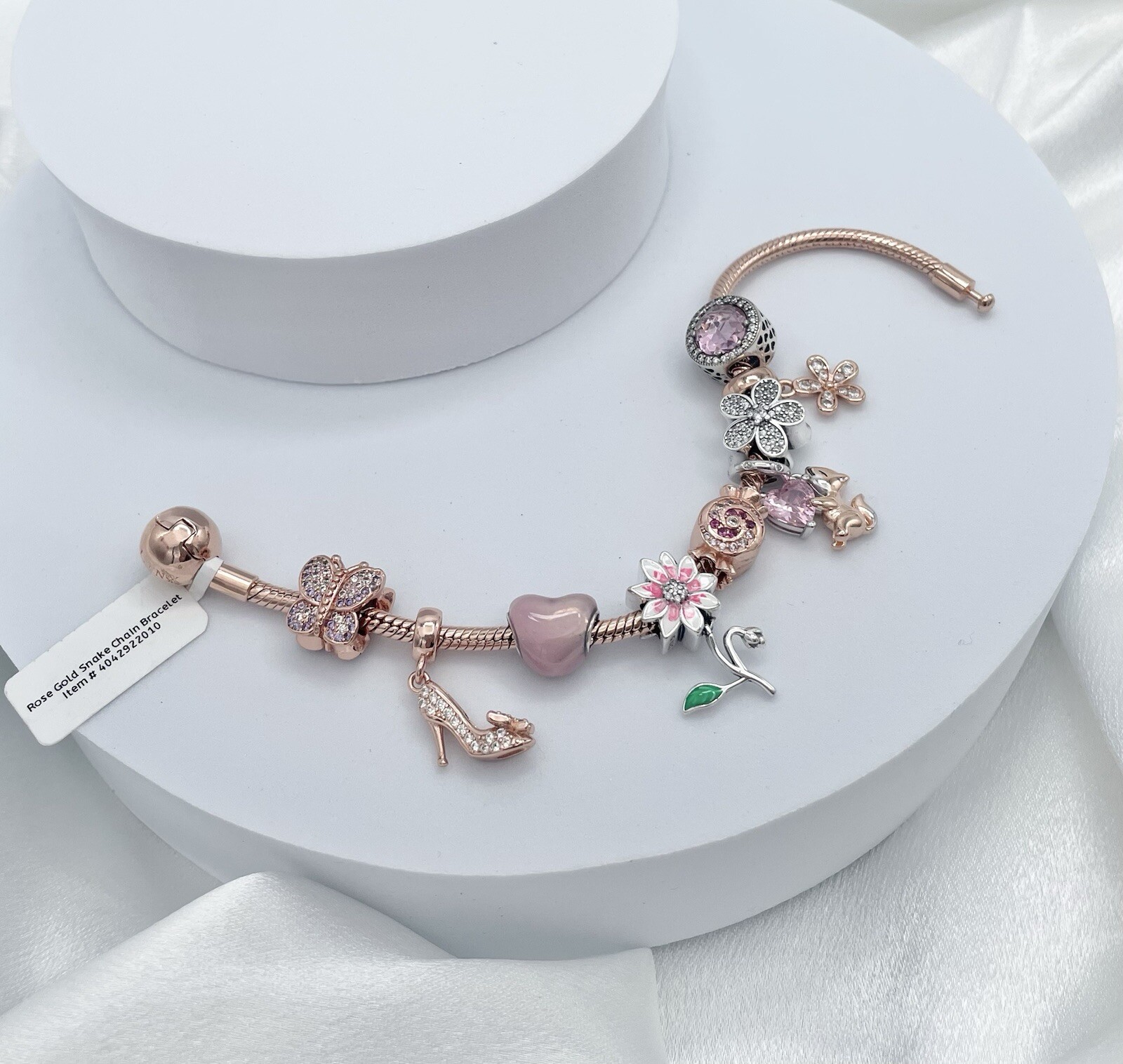 Linx Rose Gold Charm Bracelet with Christmas Themed Charms