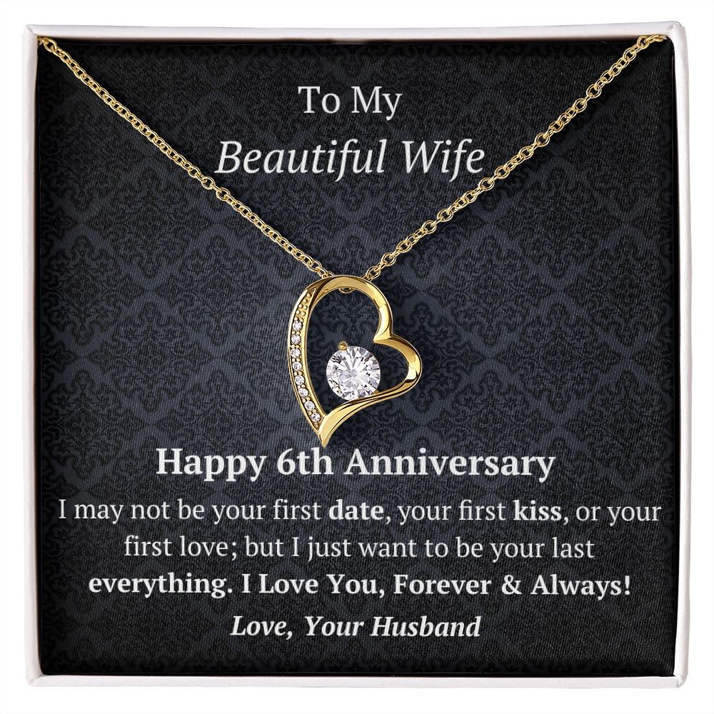 Wife 6th Anniversary Forever Love Heart Necklace