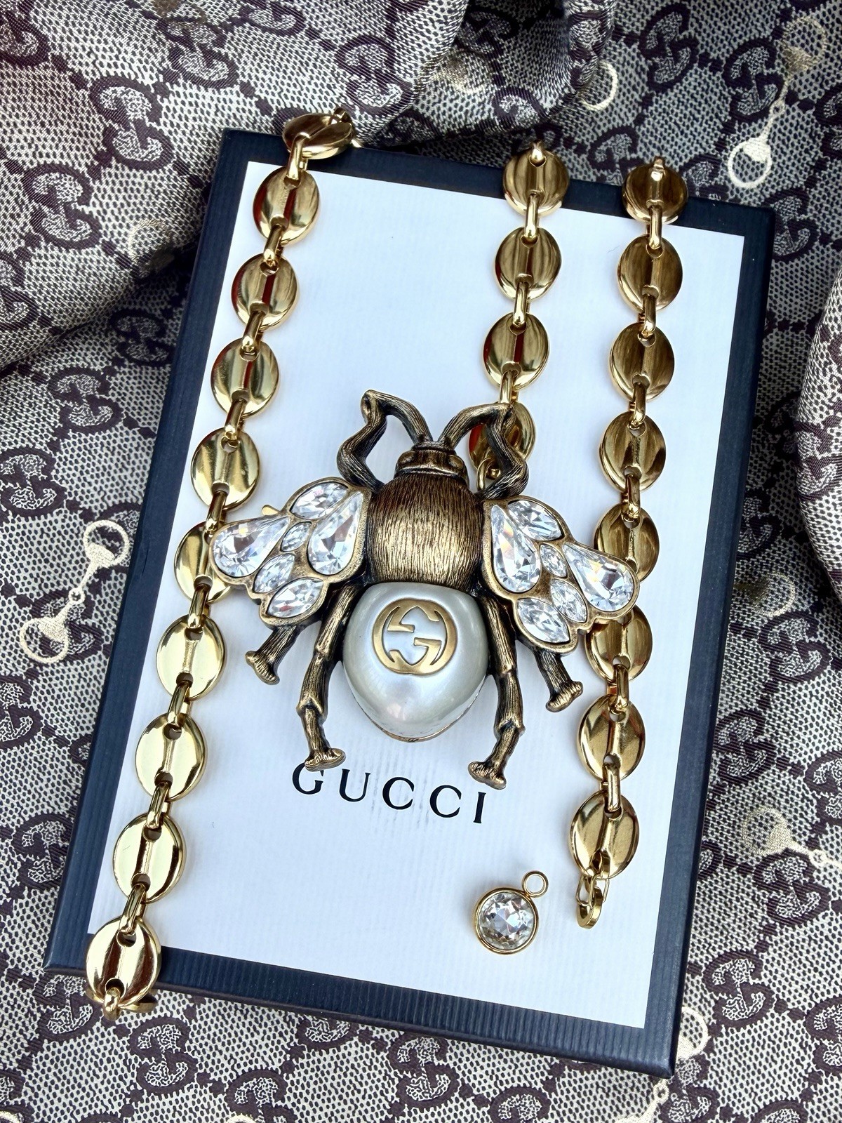 X~Large Repurposed *Rare*Gucci Bee 3~in~1 CONVERTIBLE Statement BELT/NECKLACE