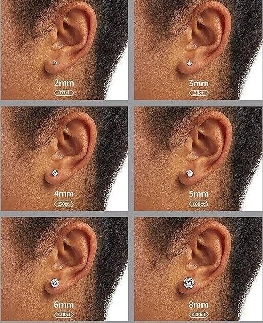 .6CT Three Prong Small Moissanite 4.5mm Stud Earrings White Gold-Plated Silver