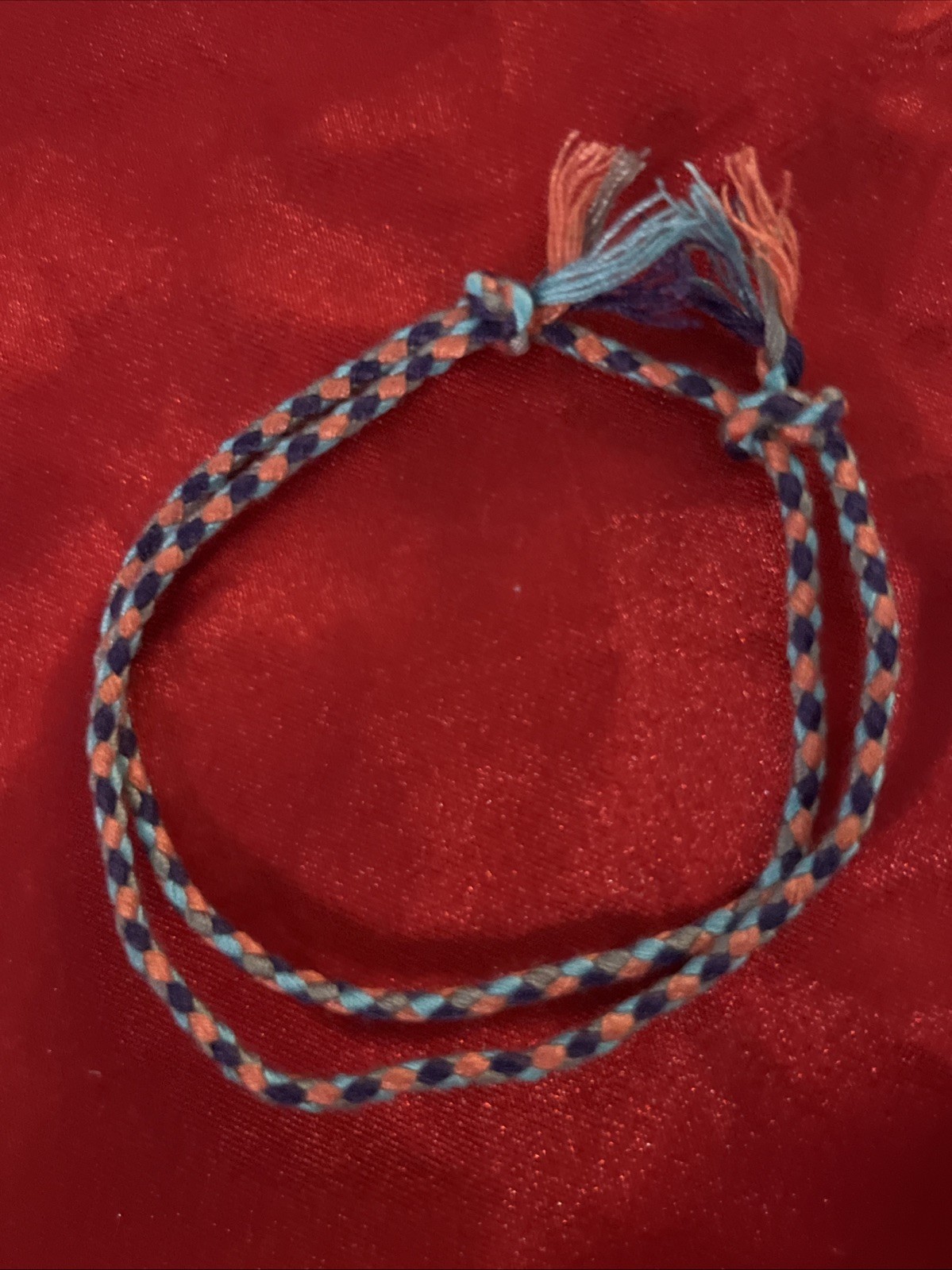 NEW BOHO BRAID THREAD FRIENDSHIP BRACELET ADJUSTABLE KNOT PURPLE PEACH AQUA NIP