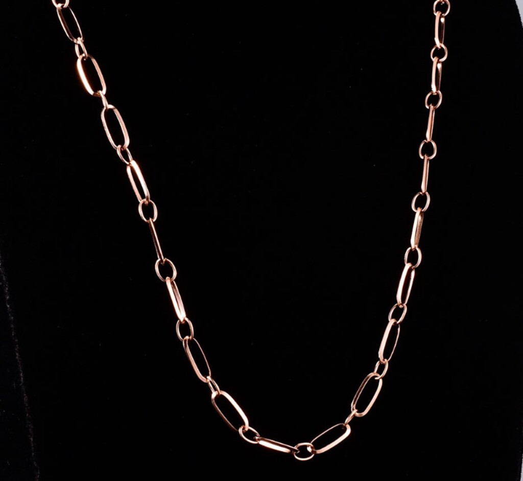 Gold Plated Titanium Stainless Steel Link & Connect Chain Choker necklace 17-19″