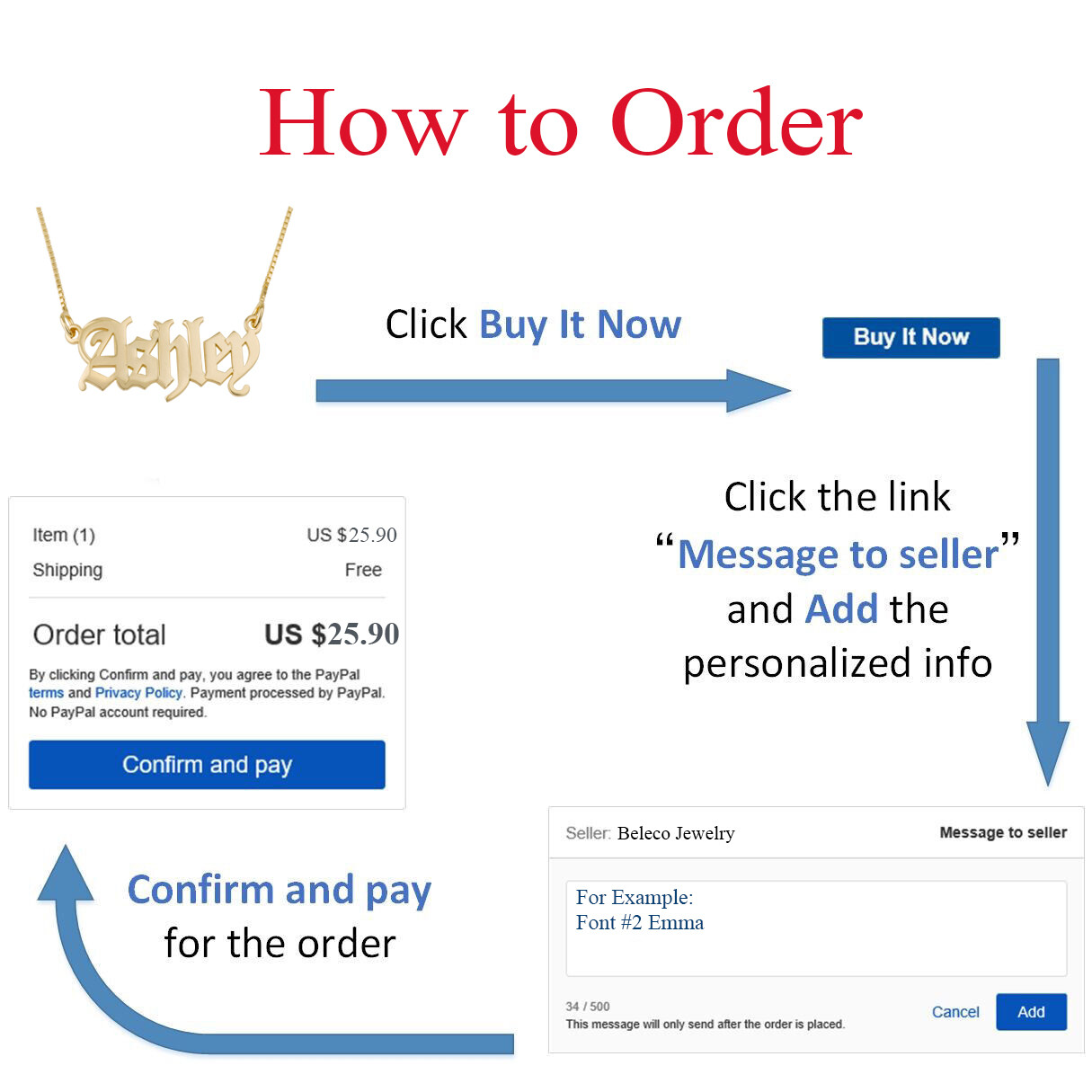 Customize Name Necklace 15 Font Style Custom Your Name Necklace With Any Name
