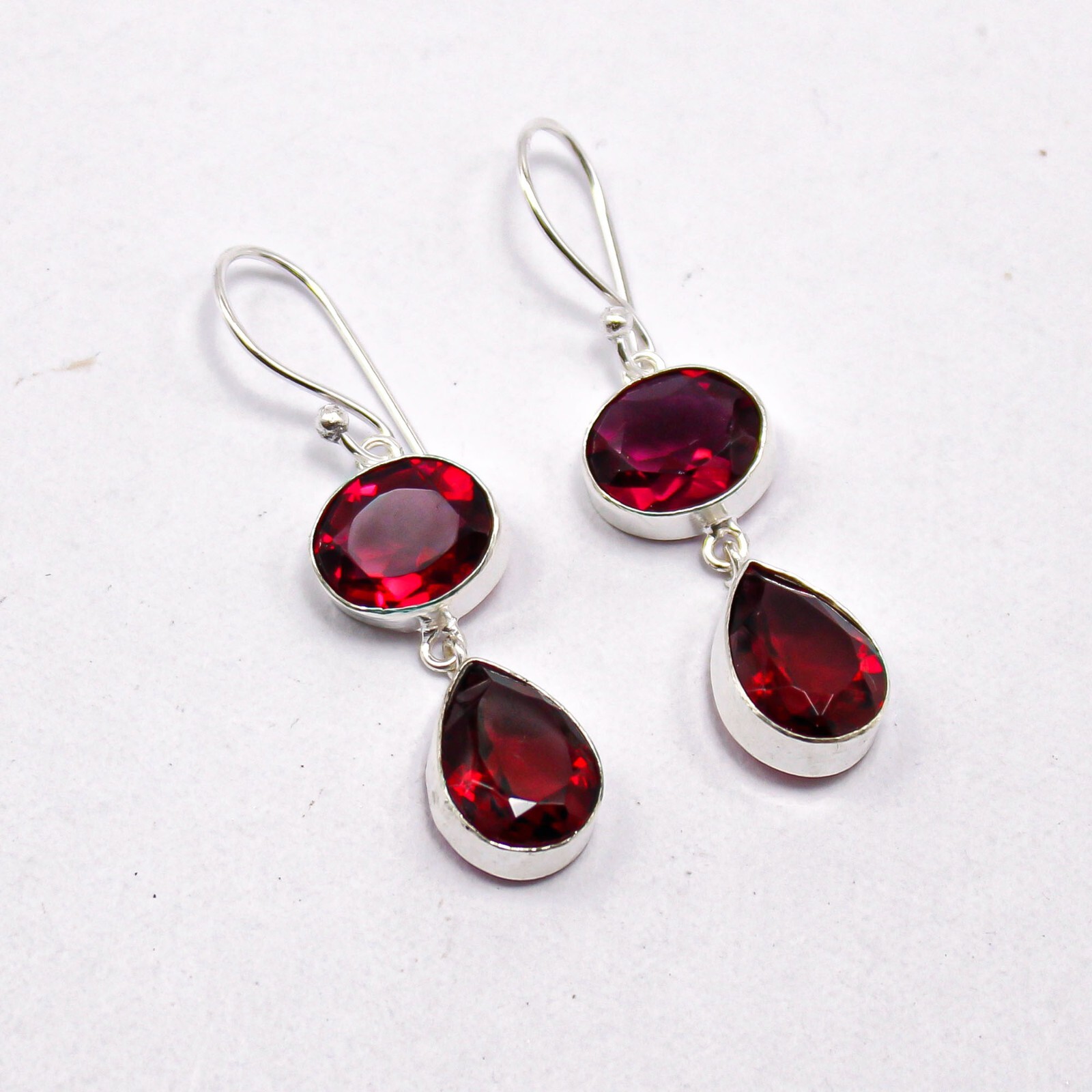 Pink Rubellite Gemstone Earrings Sterling Silver Handmade Jewelry For Mother 2”