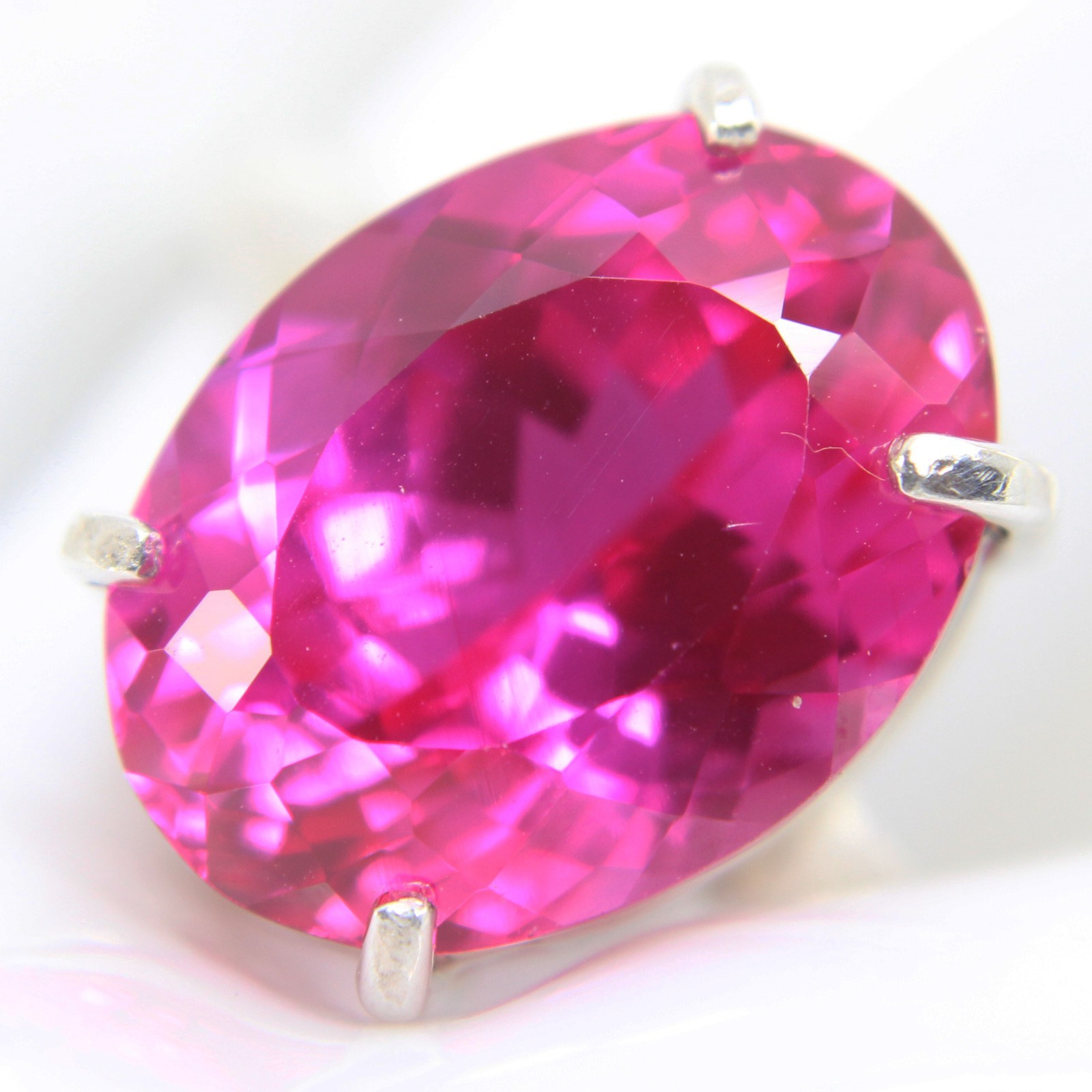 5.54 Gms Certified Natural Pink Sapphire Oval Silver 925 Ring Gift For Her