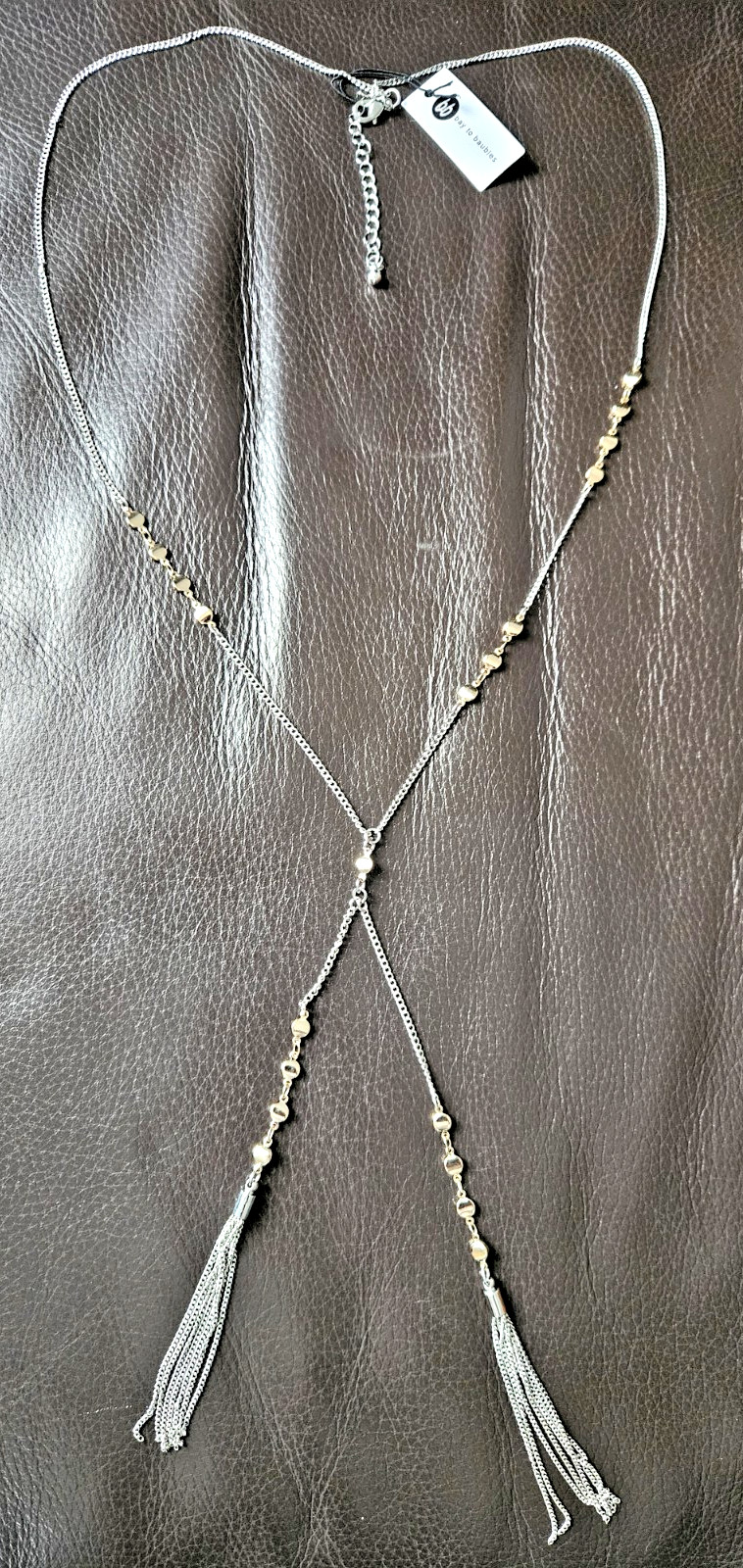 New in Box! Bay to Baubles Stitch Fix “Rue Lariat” Gold & Silver Color Necklace