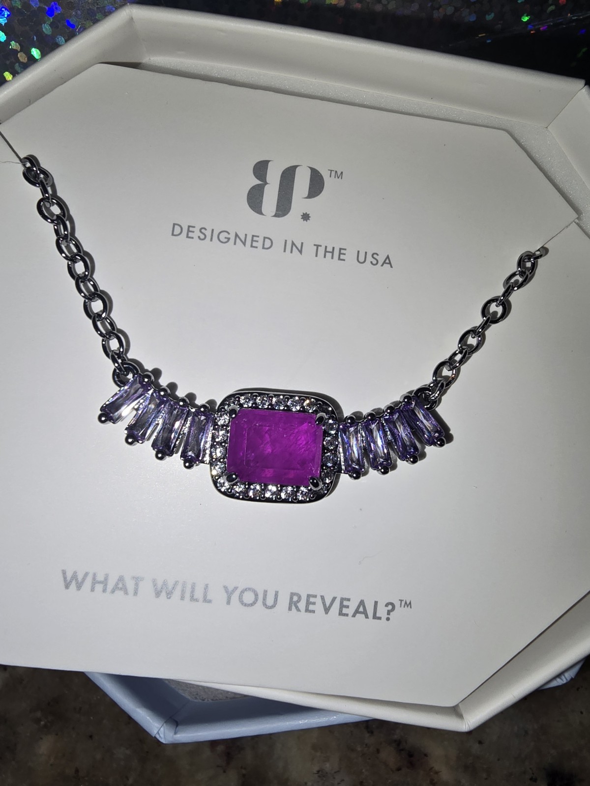 Bomb Party NK56687 Pale Dreams On The Horizon Necklace Purple Flourite
